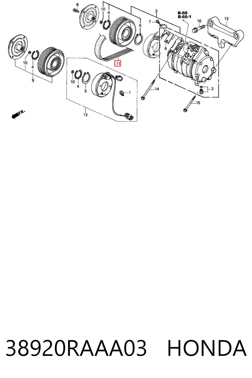 38920RAAA03 Honda Correa poly v