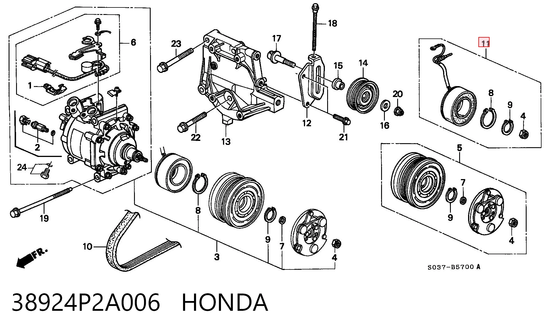 Comprar Embrague (bobina magnética) del compresor de aire acondicionado Honda HR-V  GH a bajo precio