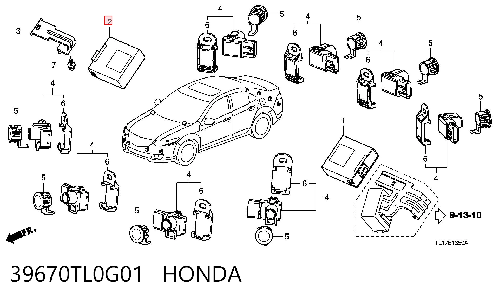 39670TL0G01 Honda Módulo de control del asistente de aparcamiento