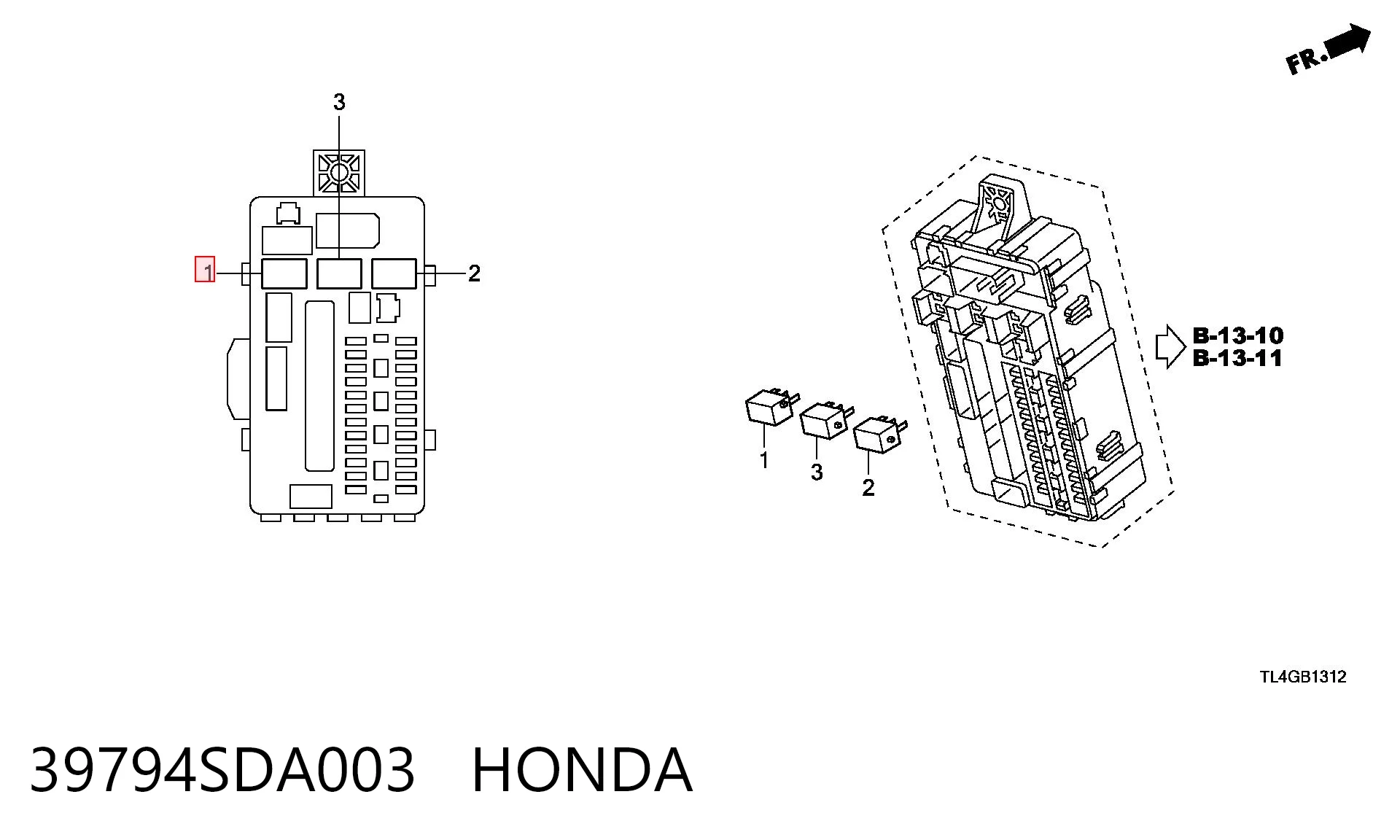 39794SDA003 Honda Relé de bomba eléctrica de combustible