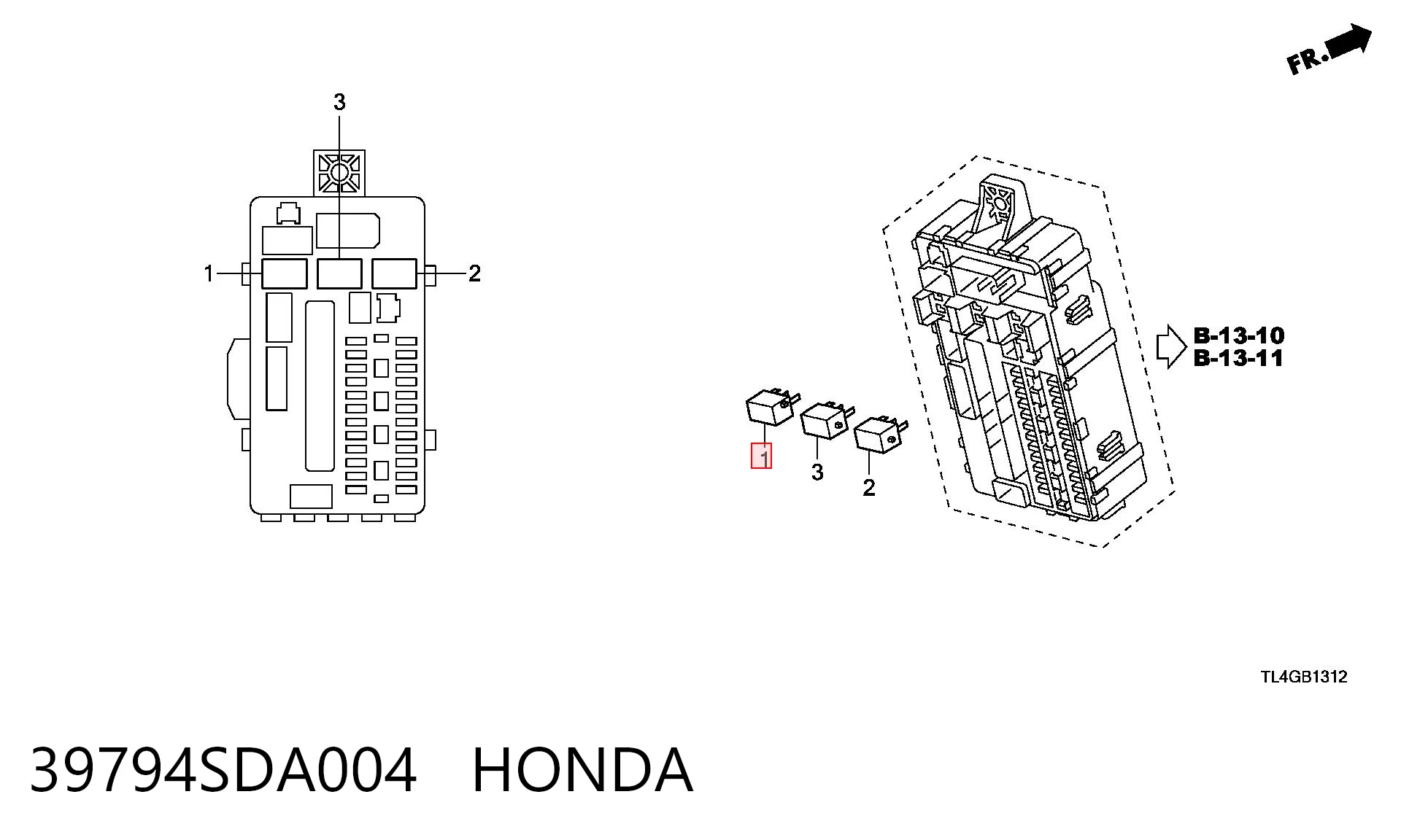 39794SDA004 Honda Relé de bomba eléctrica de combustible