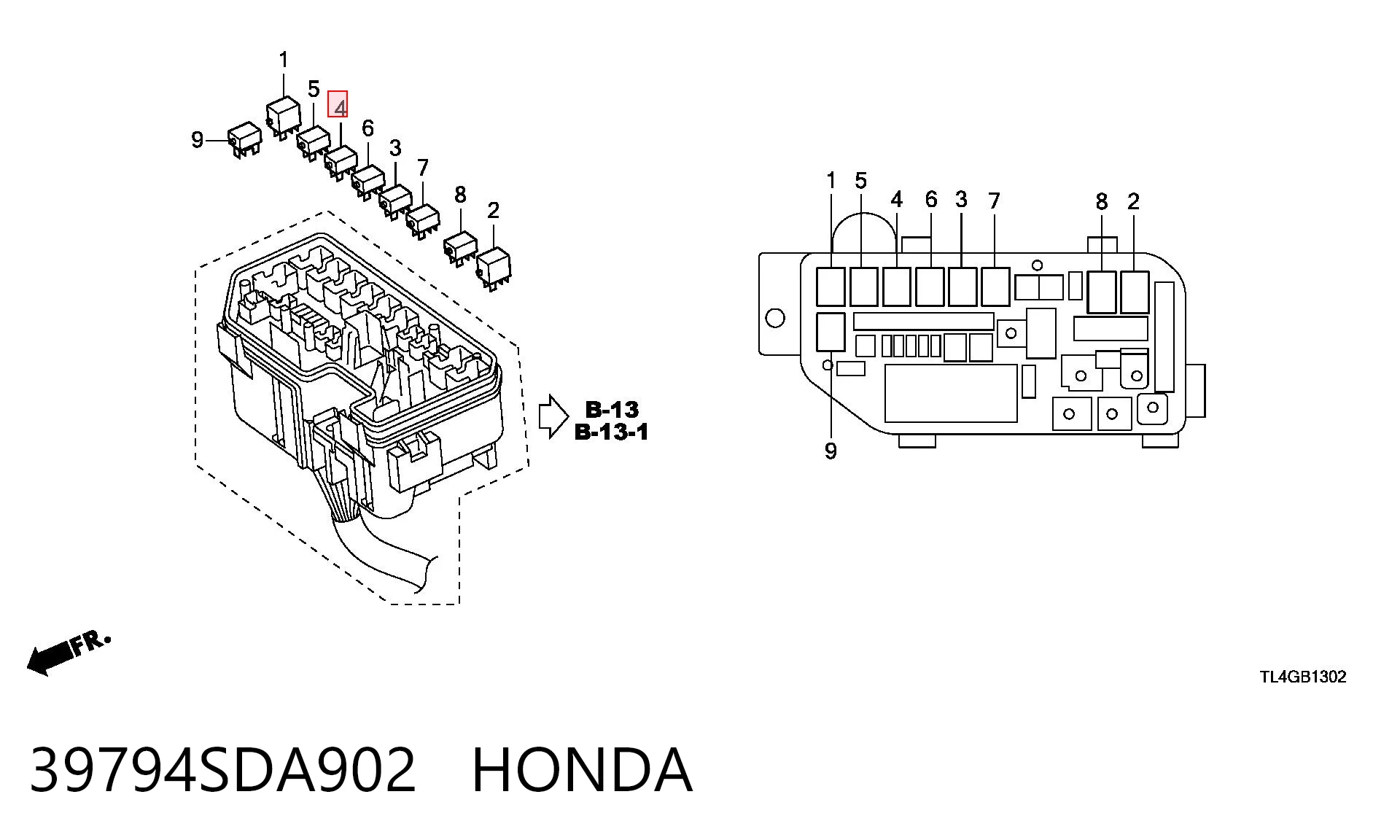 39794SDA902 Honda Relé de faro antiniebla