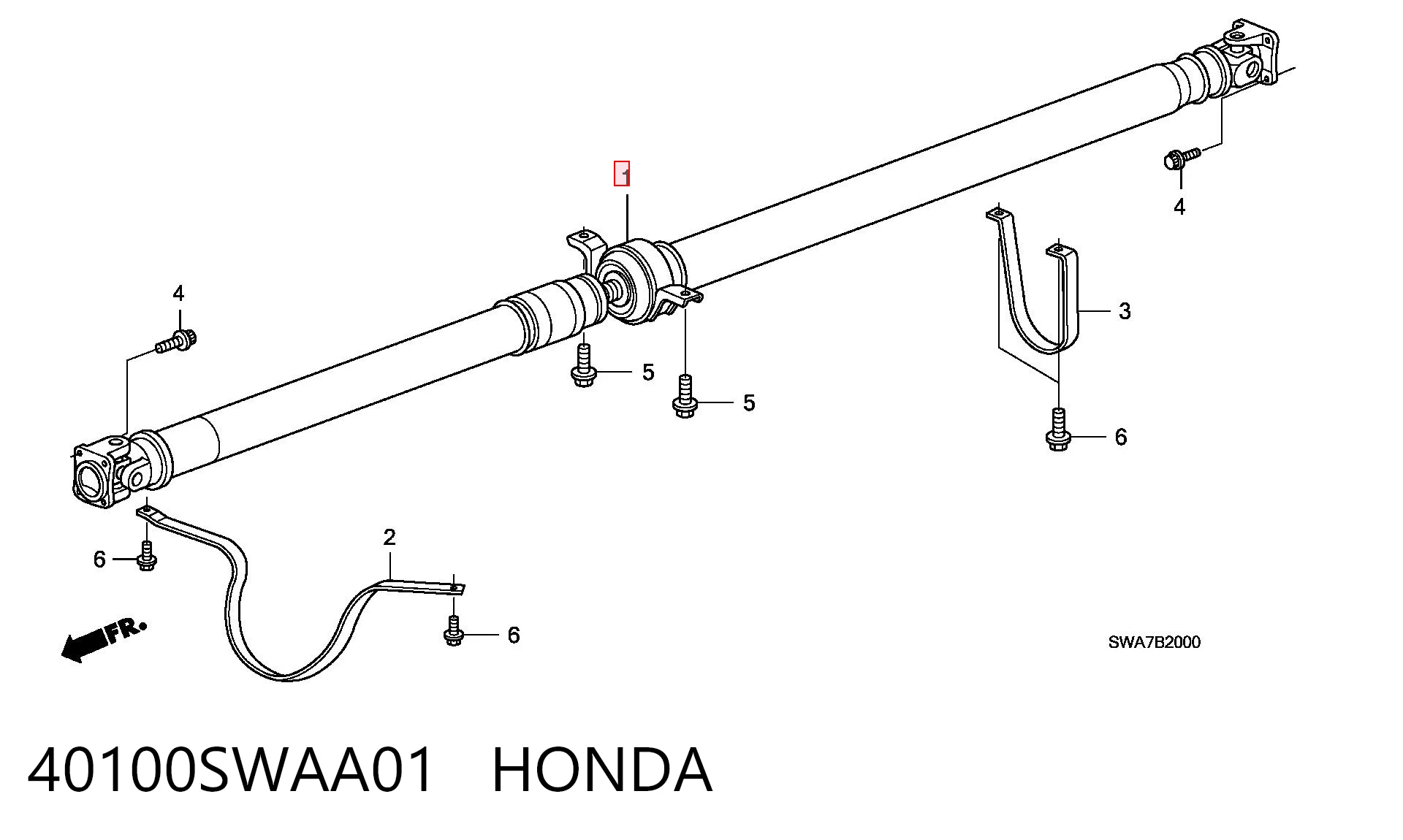 40100SWAA01 Honda Árbol de transmisión