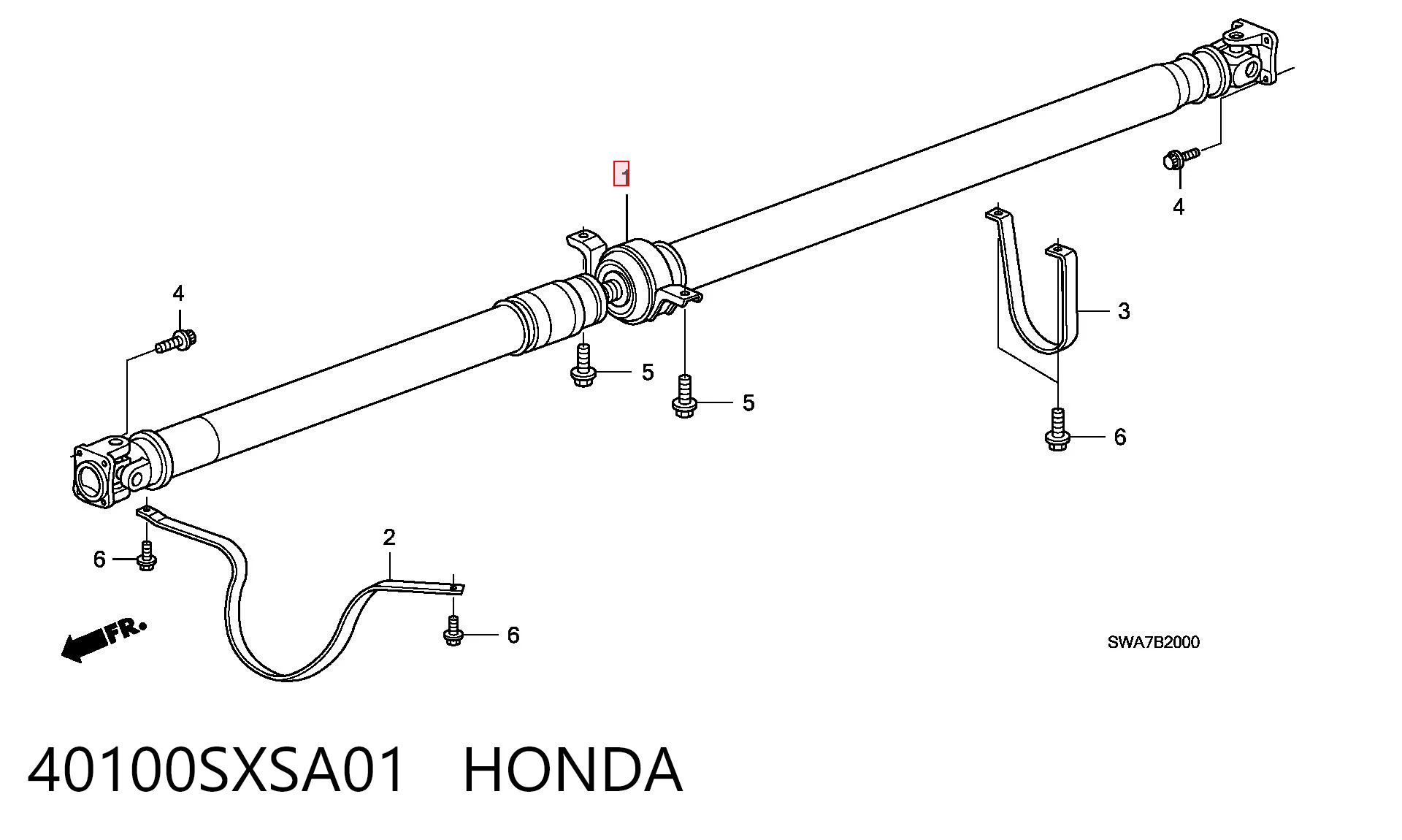 40100SXSA01 Honda Árbol de transmisión