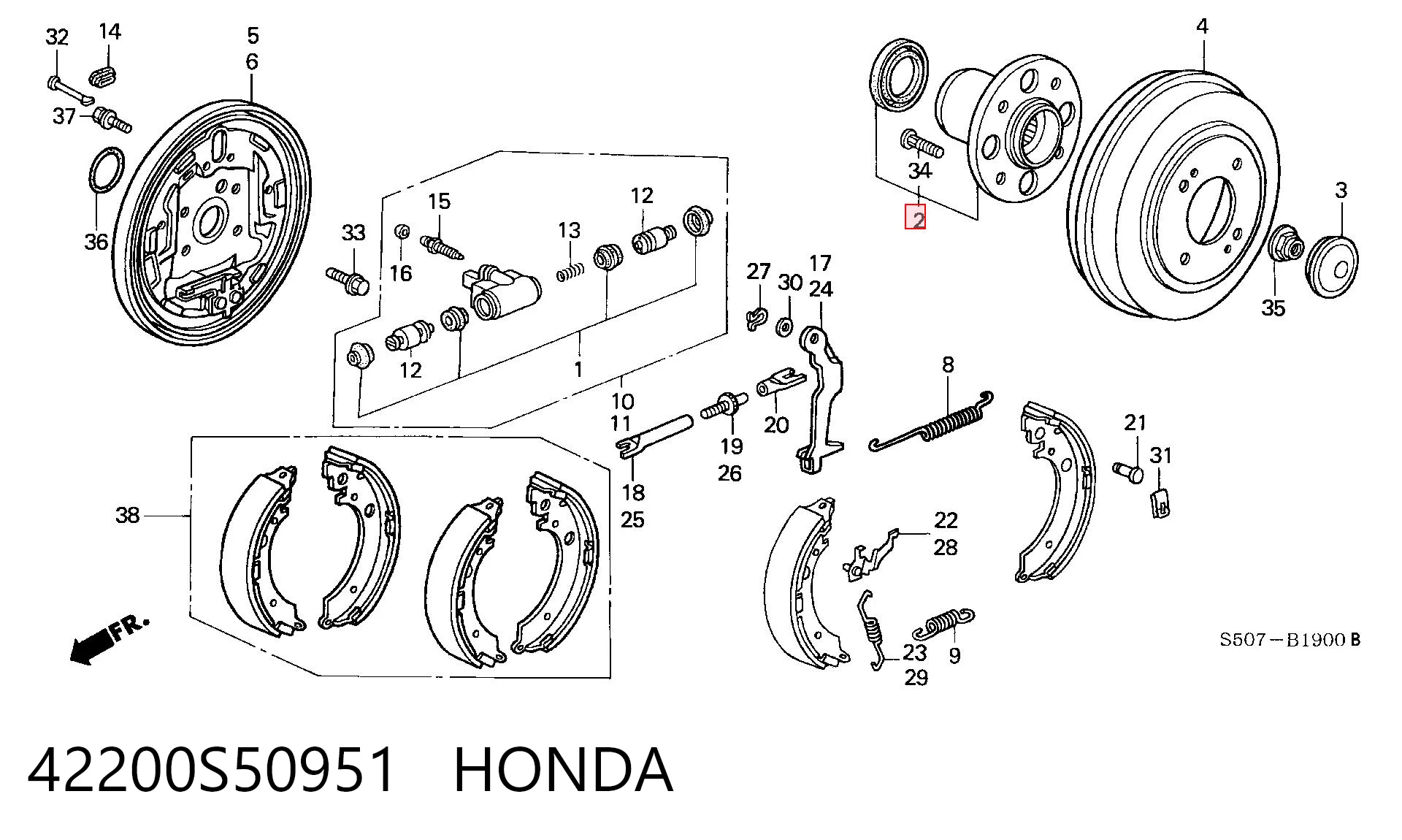 42200S04008 Hyundai/Kia Buje de rueda trasero