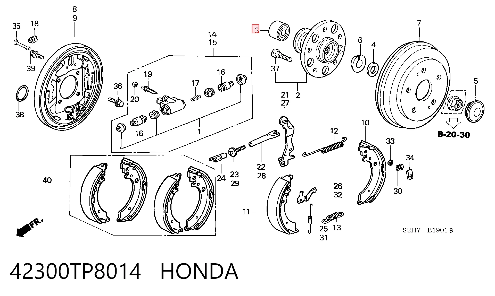 Rodamiento de rueda trasera Honda HR-V  (1999-2005)