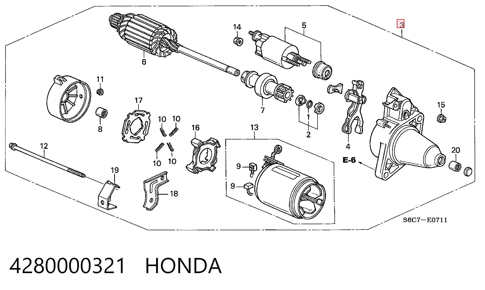 4280000321 Honda Arranque motores