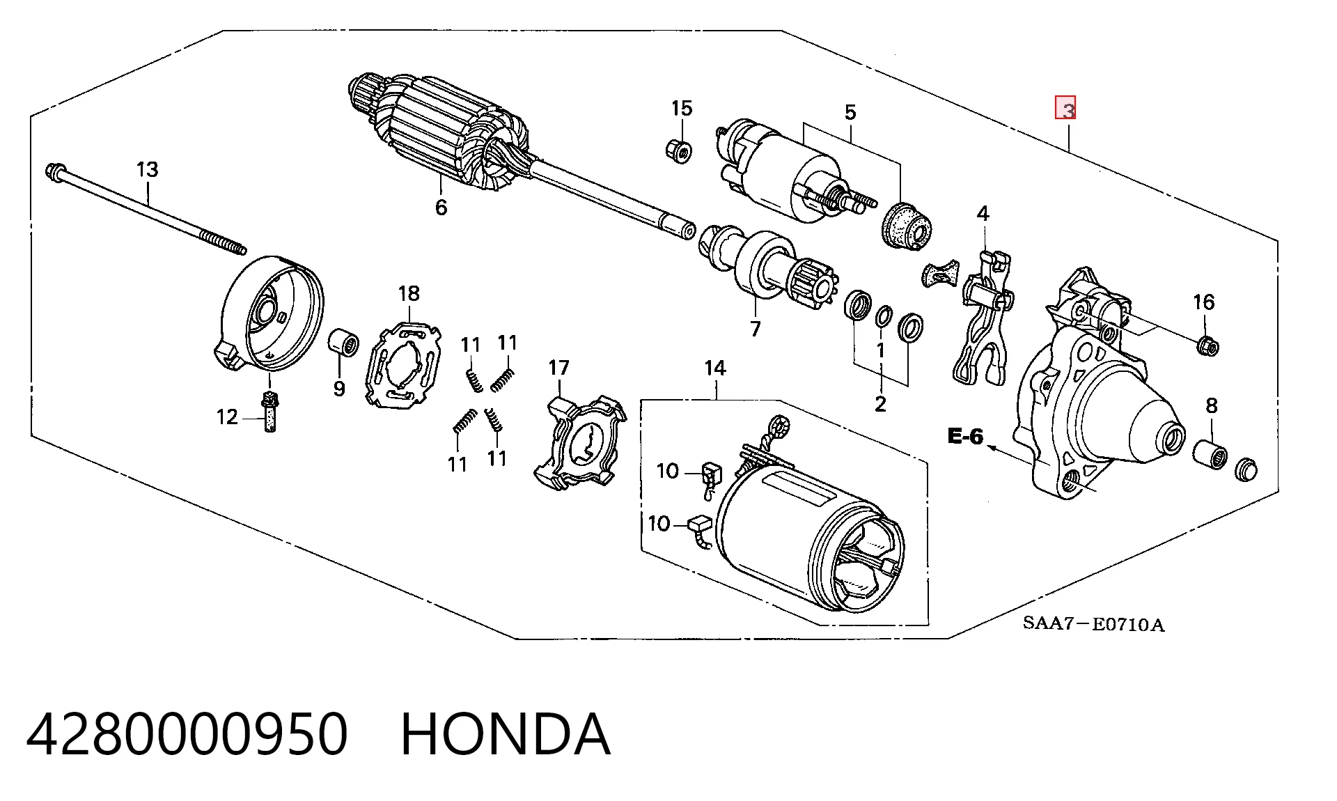 4280000950 Honda Arranque motores