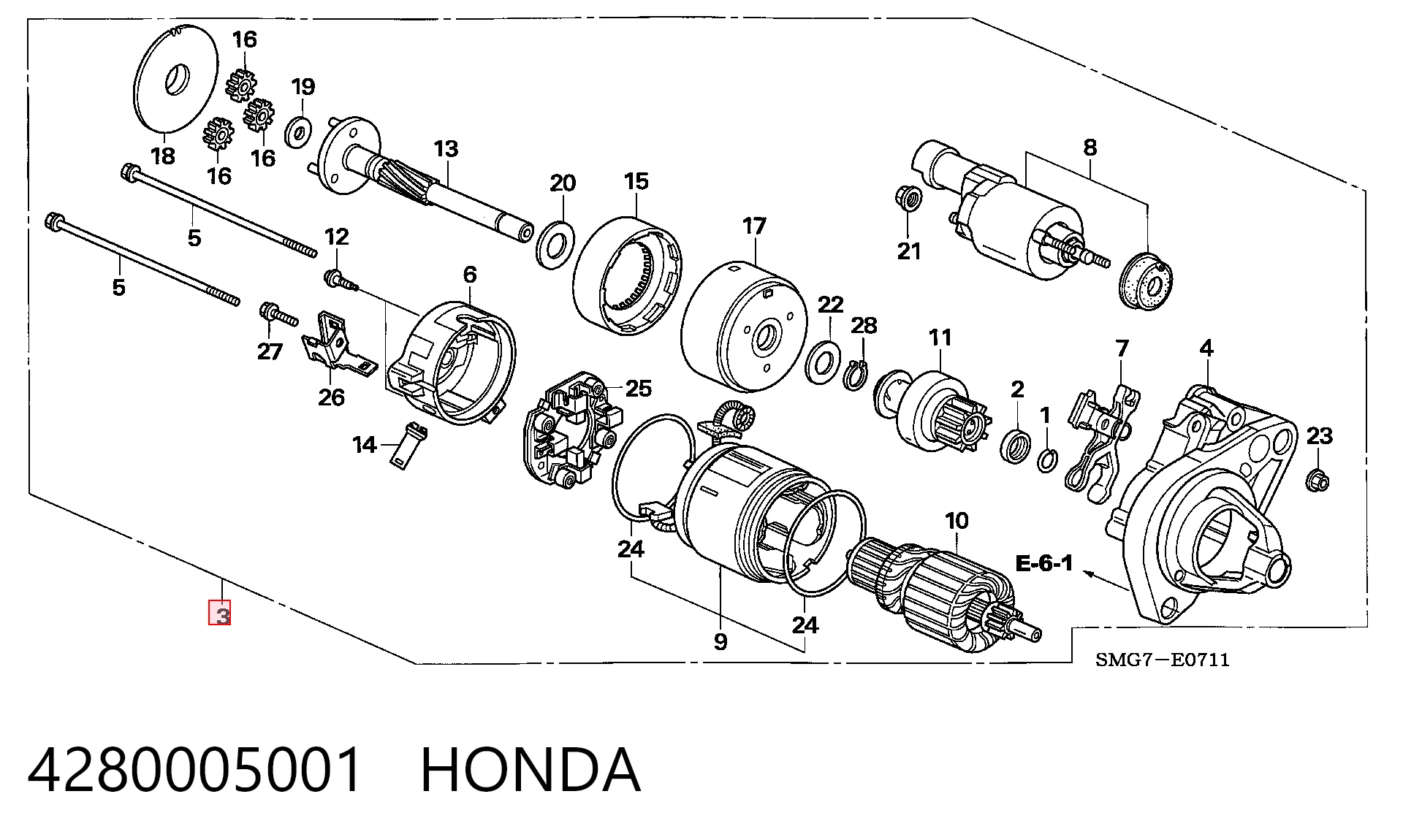 4280005001 Honda Arranque motores