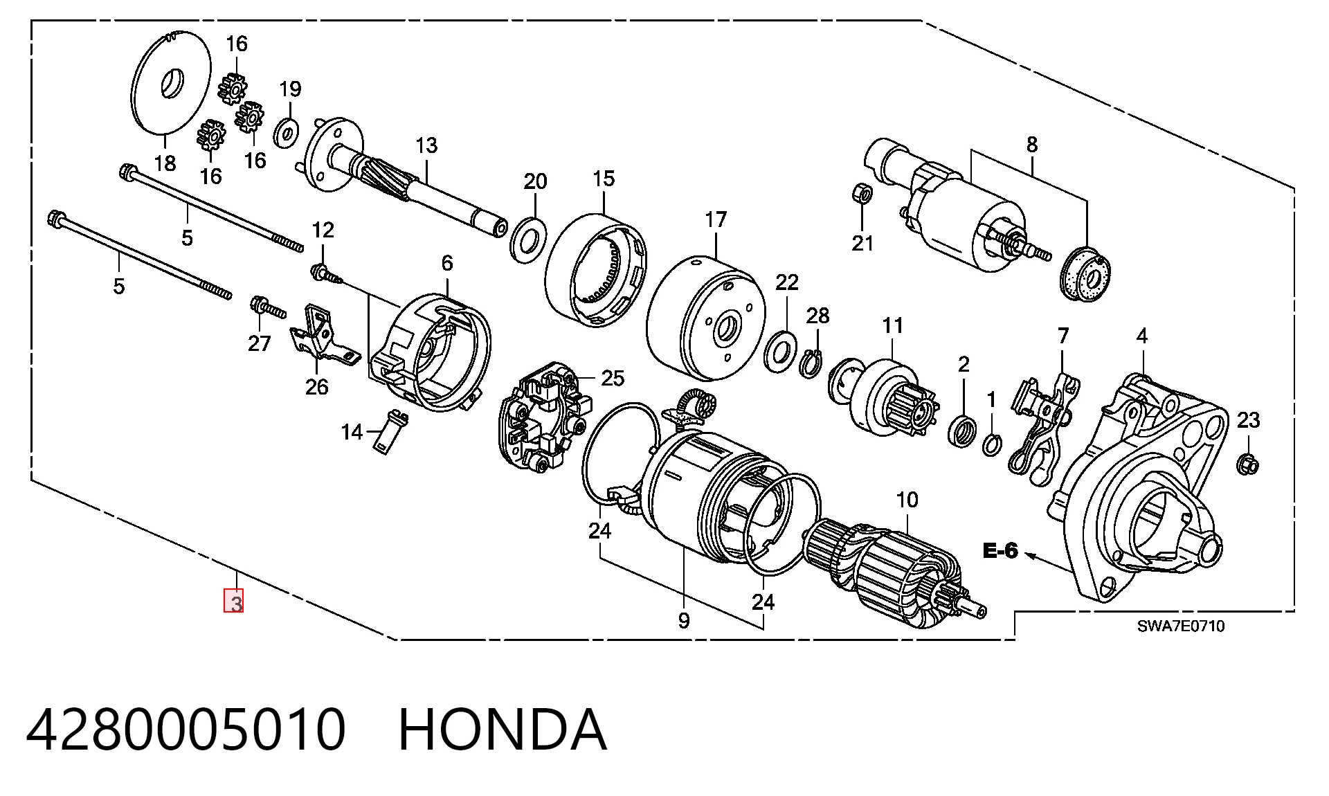 4280005010 Honda Arranque motores