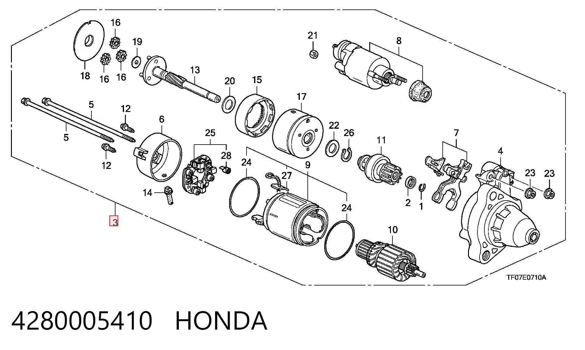 4280005410 Honda Arranque motores