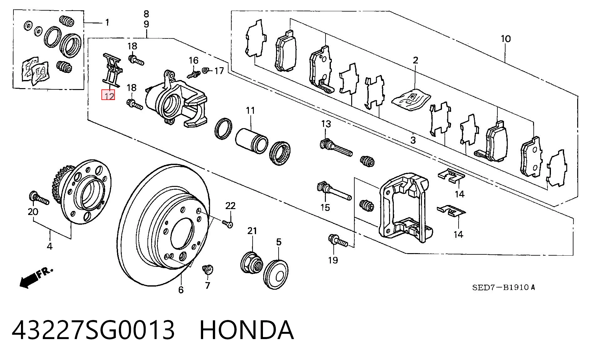 43227SG0013 Honda 