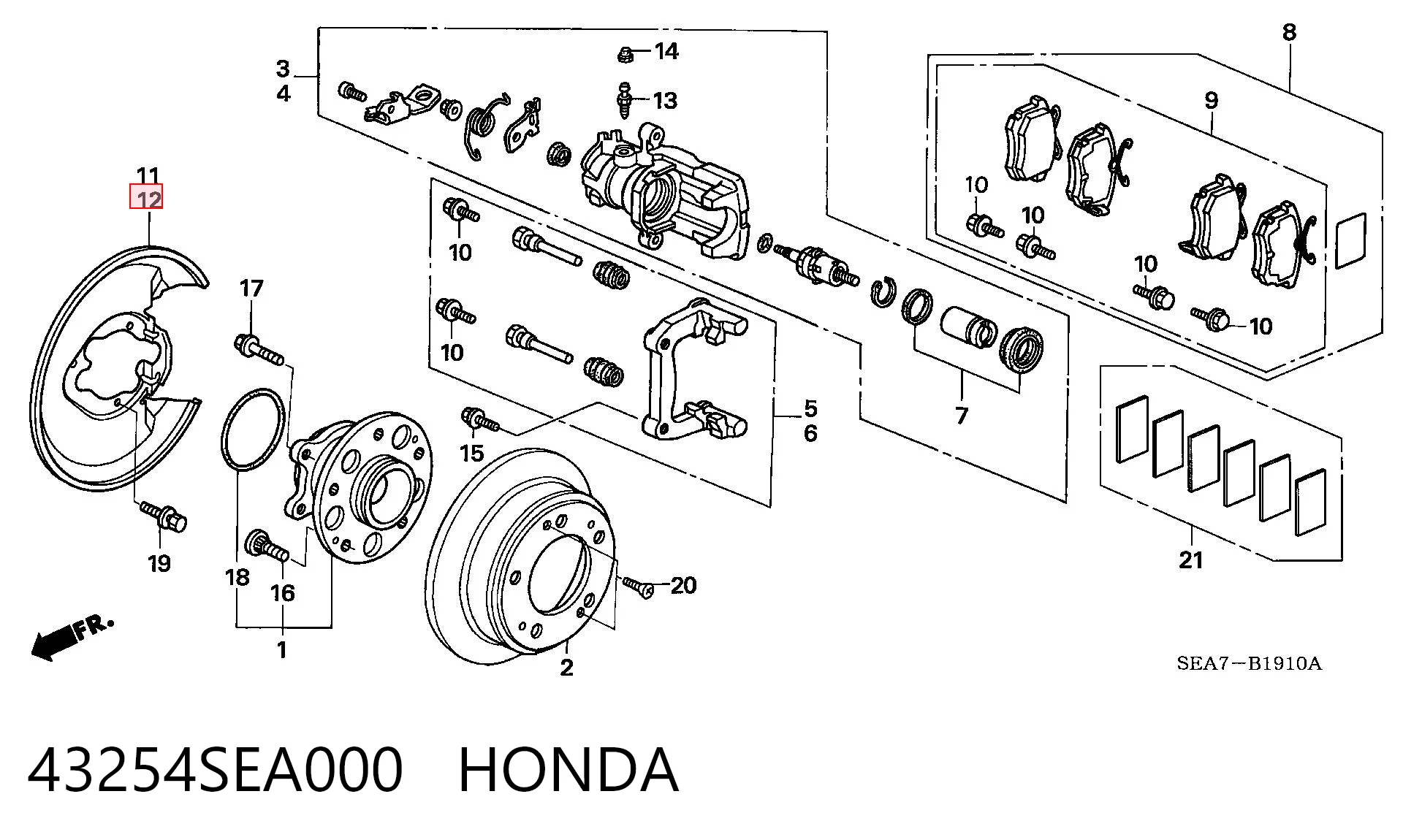 43254SEA000 Honda