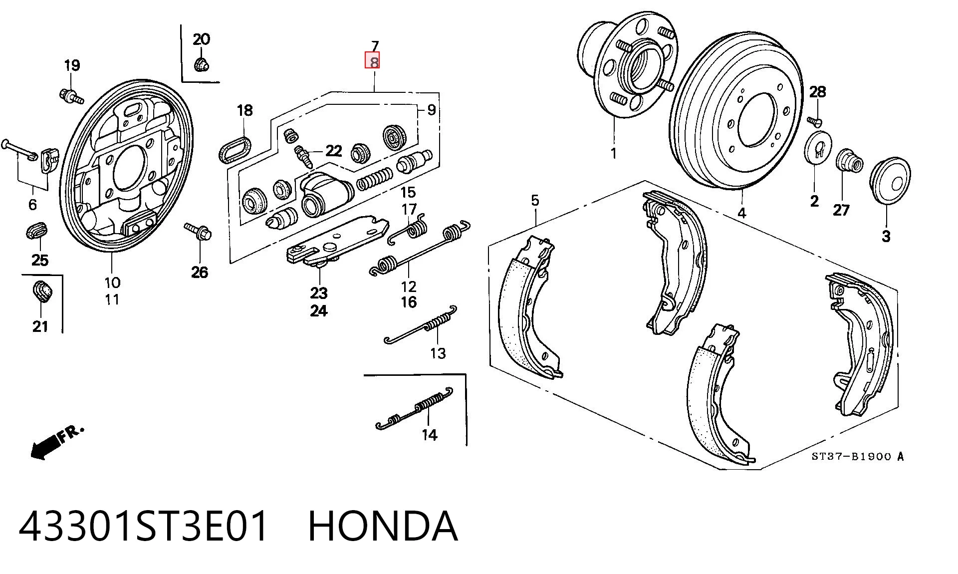 Bombín de freno de rueda trasero Hyundai Matrix (2001-2005)
