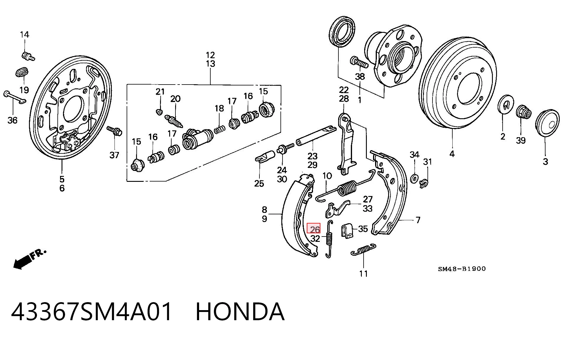 43367SM4A01 Honda 
