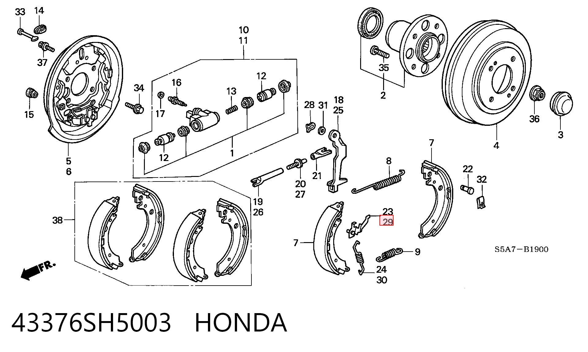 43376SH5003 Honda 