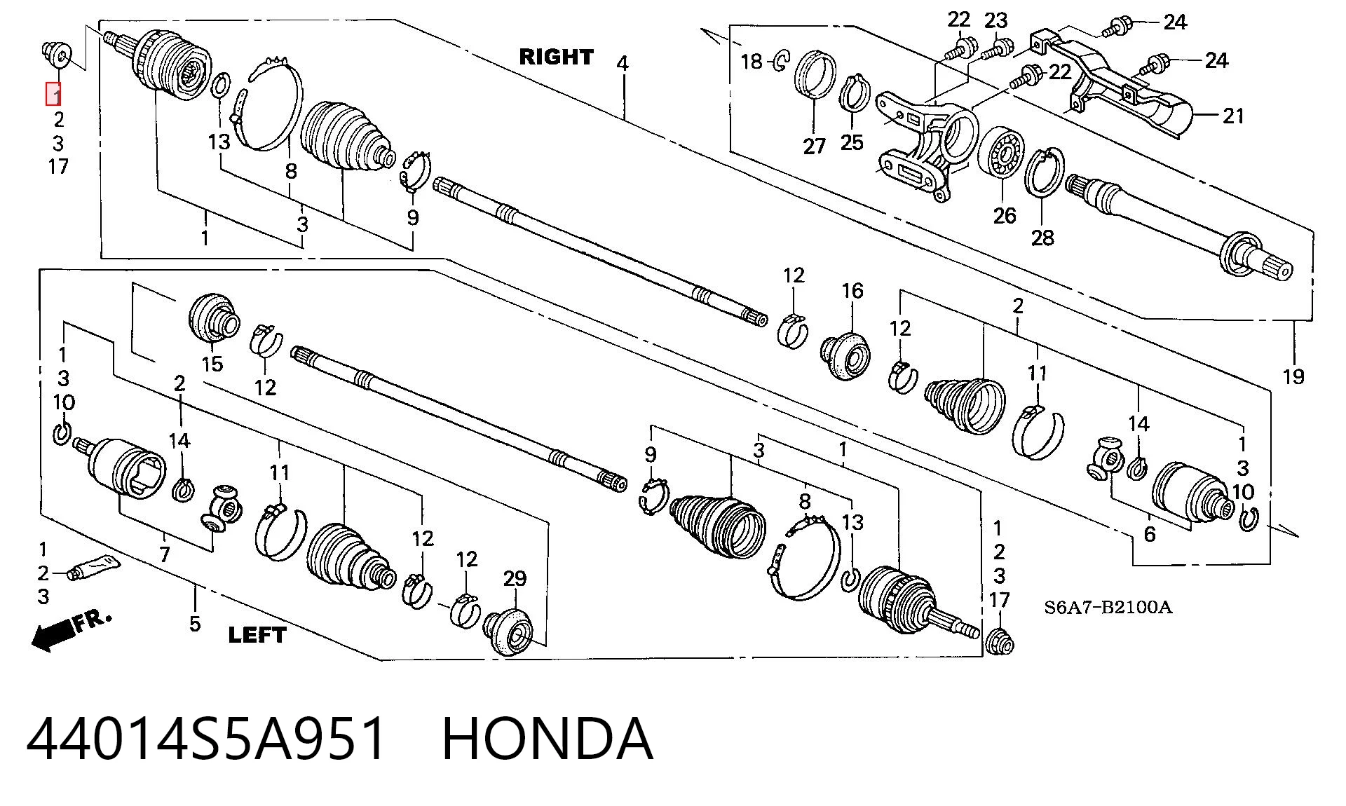 Comprar Junta homocinética exterior delantera Civic VII EU, EP, EV