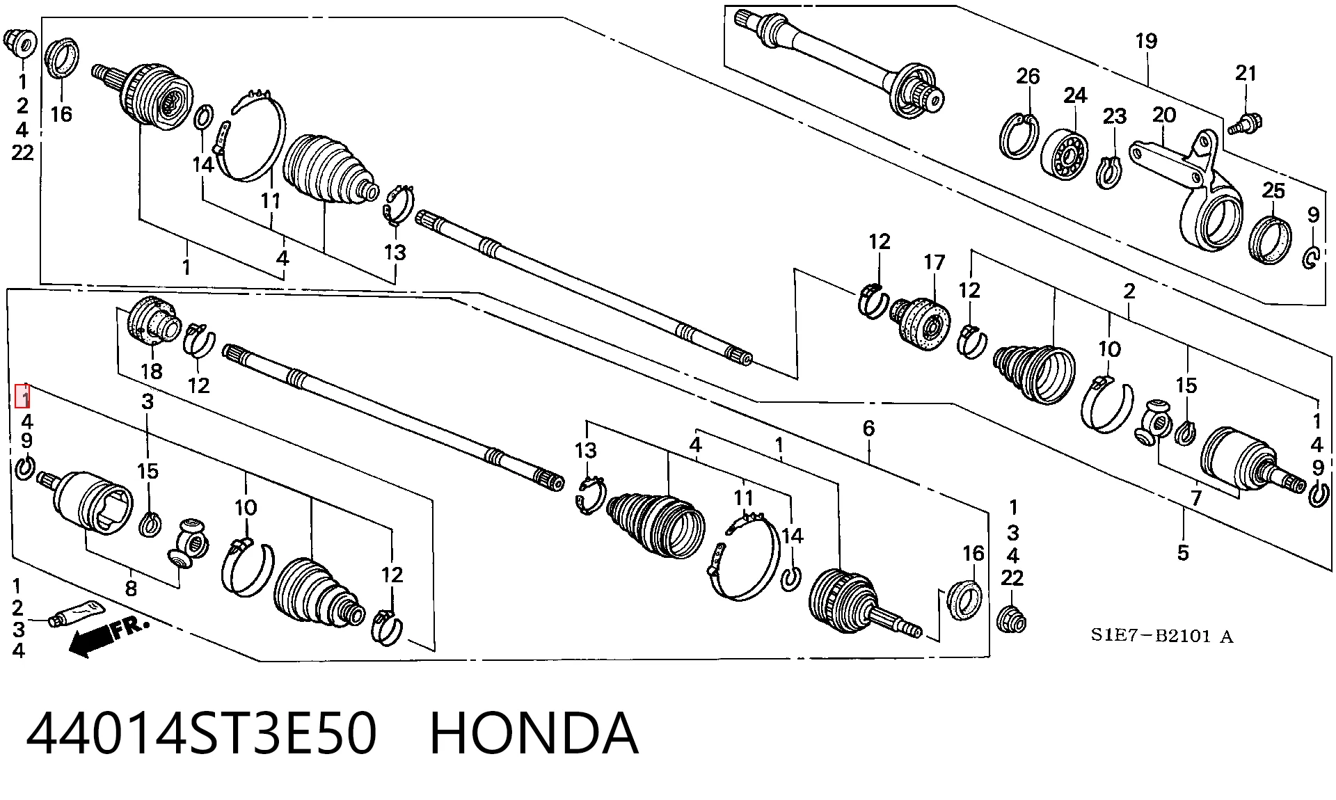 Junta homocinética exterior delantera Honda Civic VI desde 44,40 €