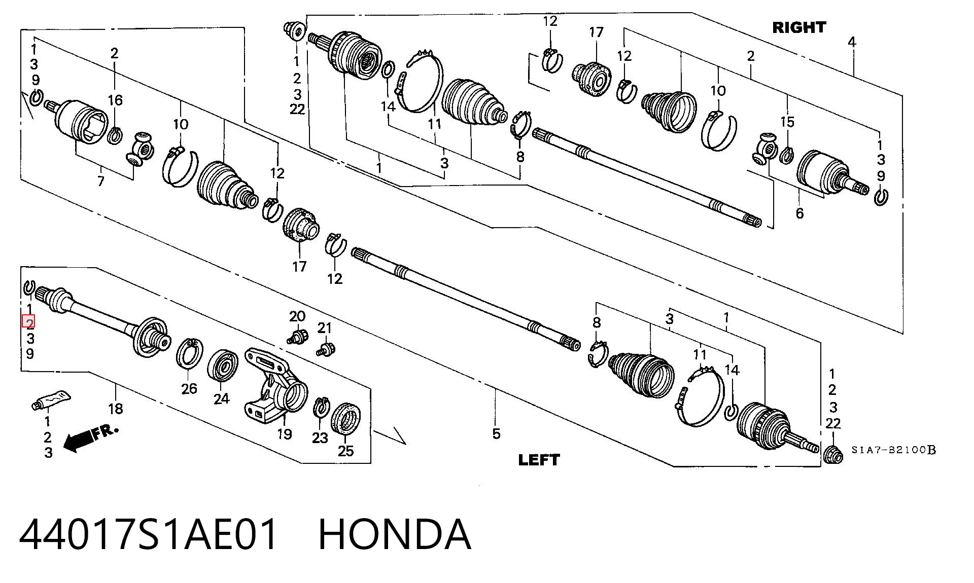  Fuelle de semieje delantero interior Honda Accord 6