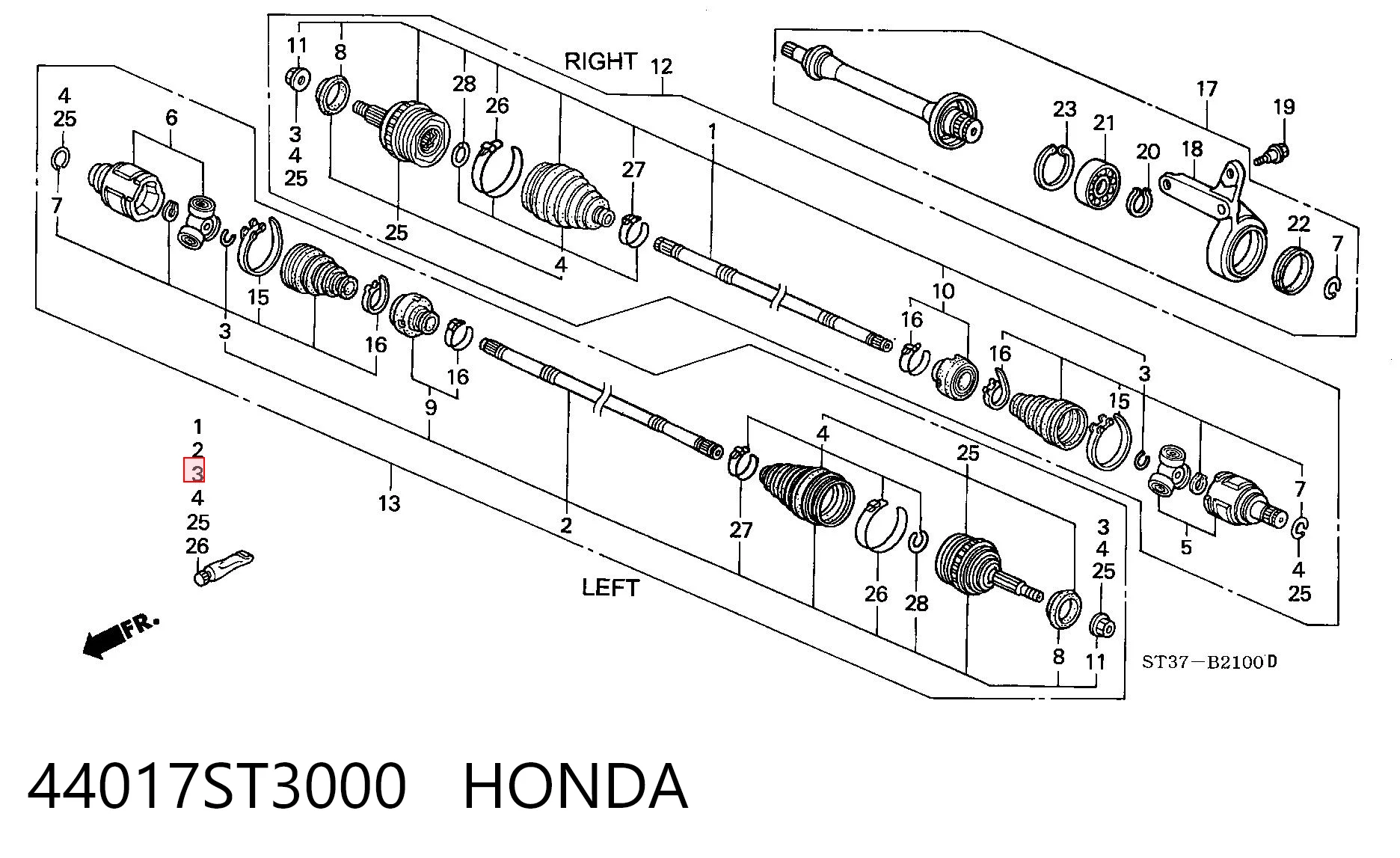 44017ST3000 Honda