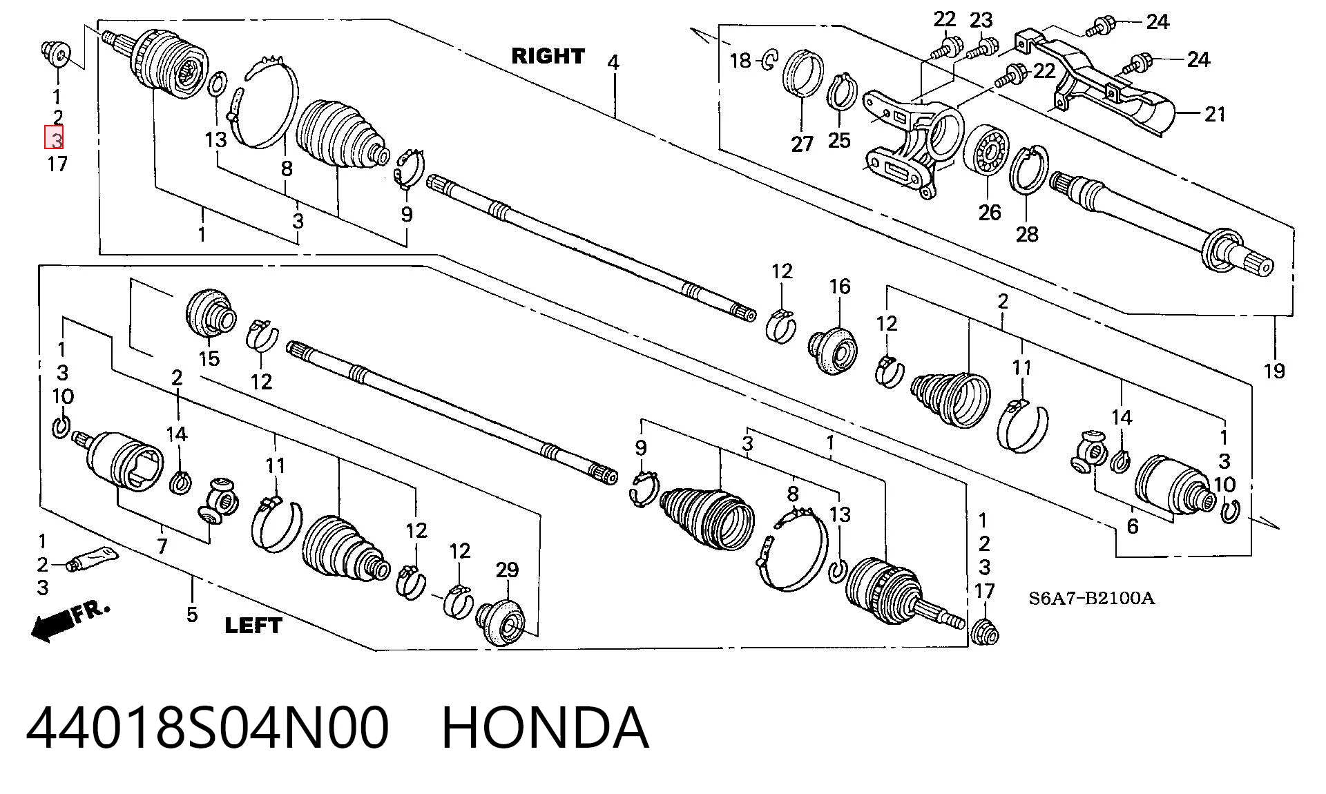 Fuelle de palier delantero exterior para Honda Jazz GD, GE