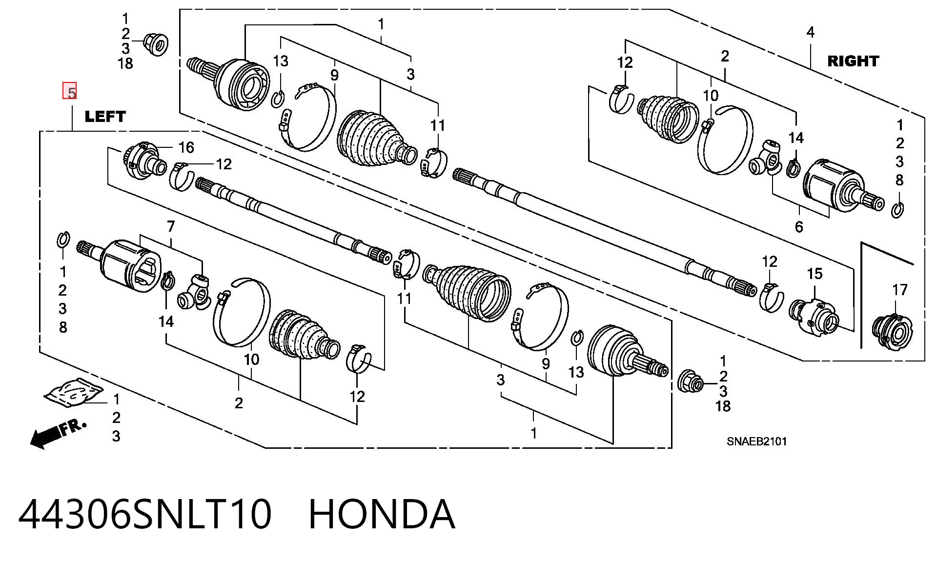 44306SNLT10 Honda
