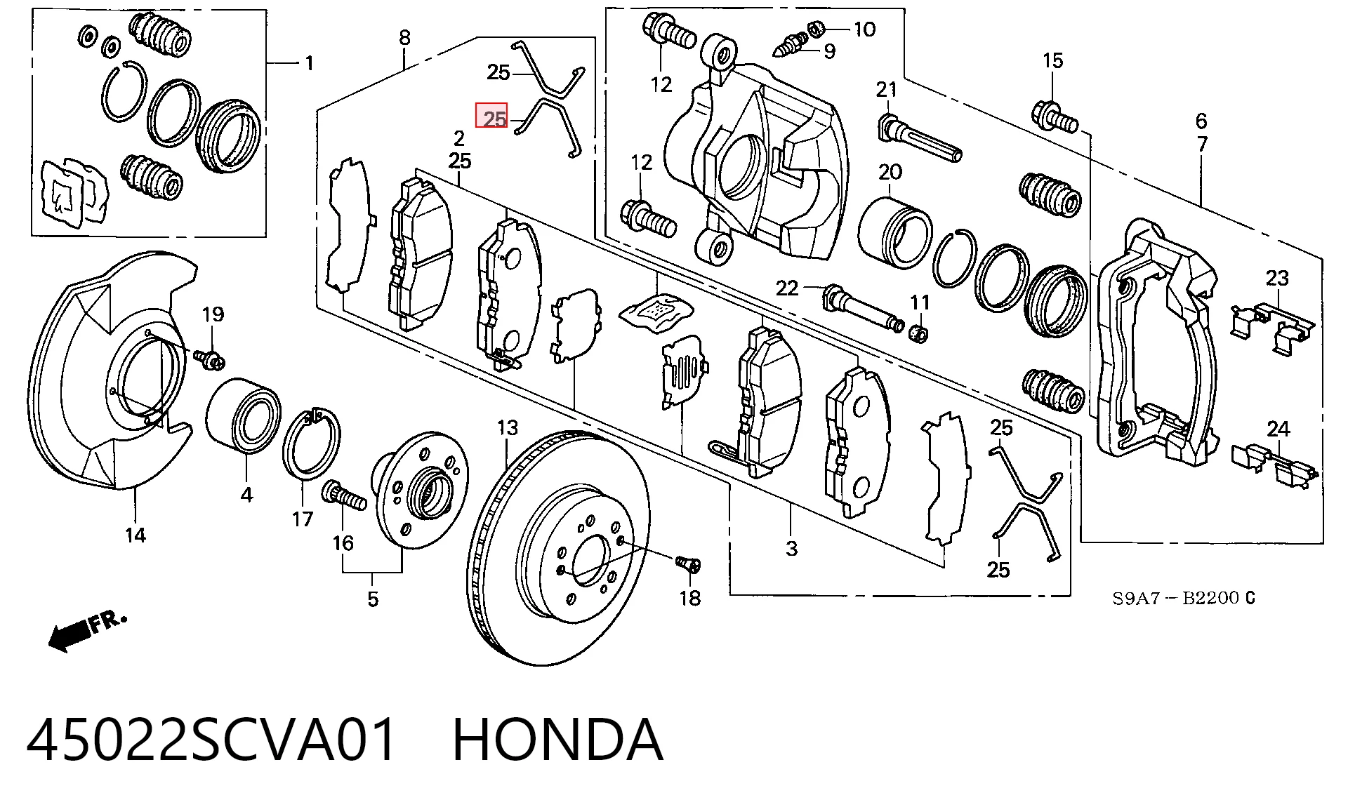 45022SCVA01 Honda Pastillas delanteras