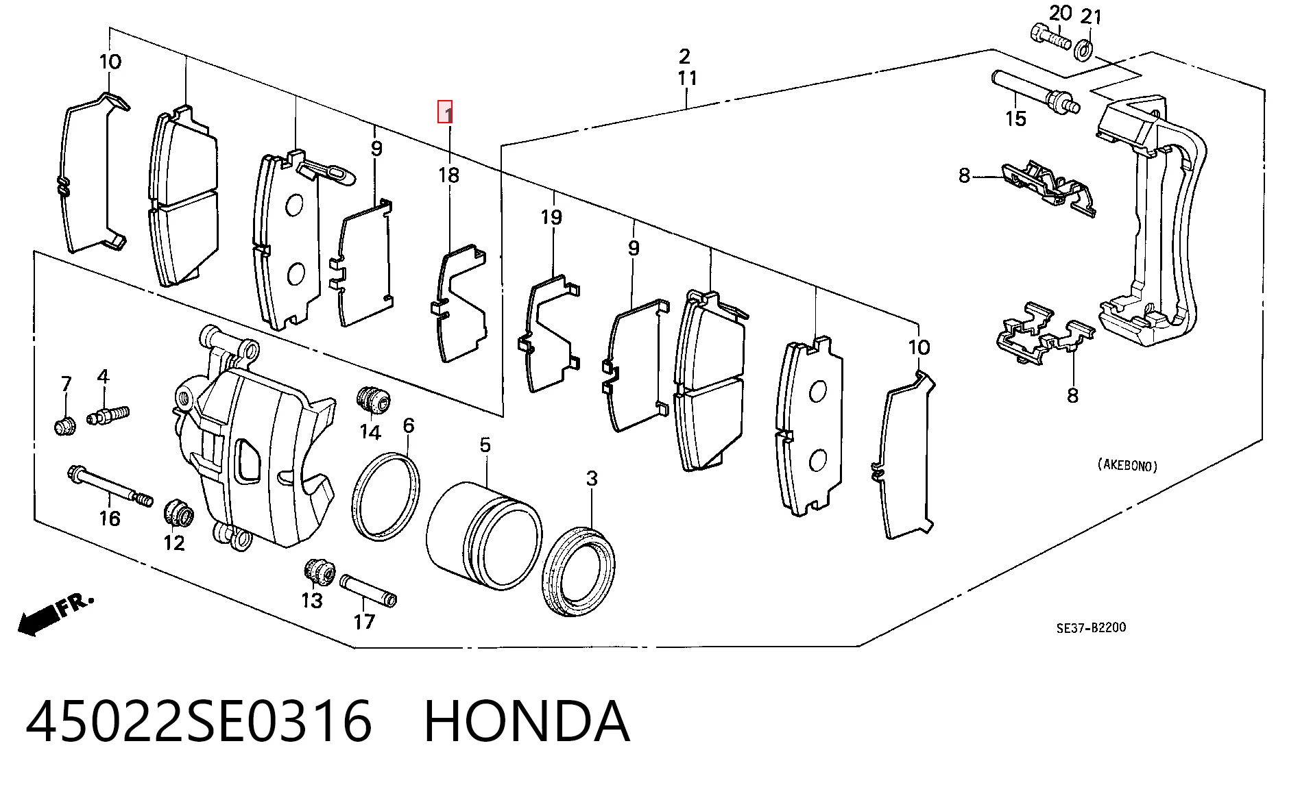 Pastillas delanteras Honda Accord III (1985-1989)