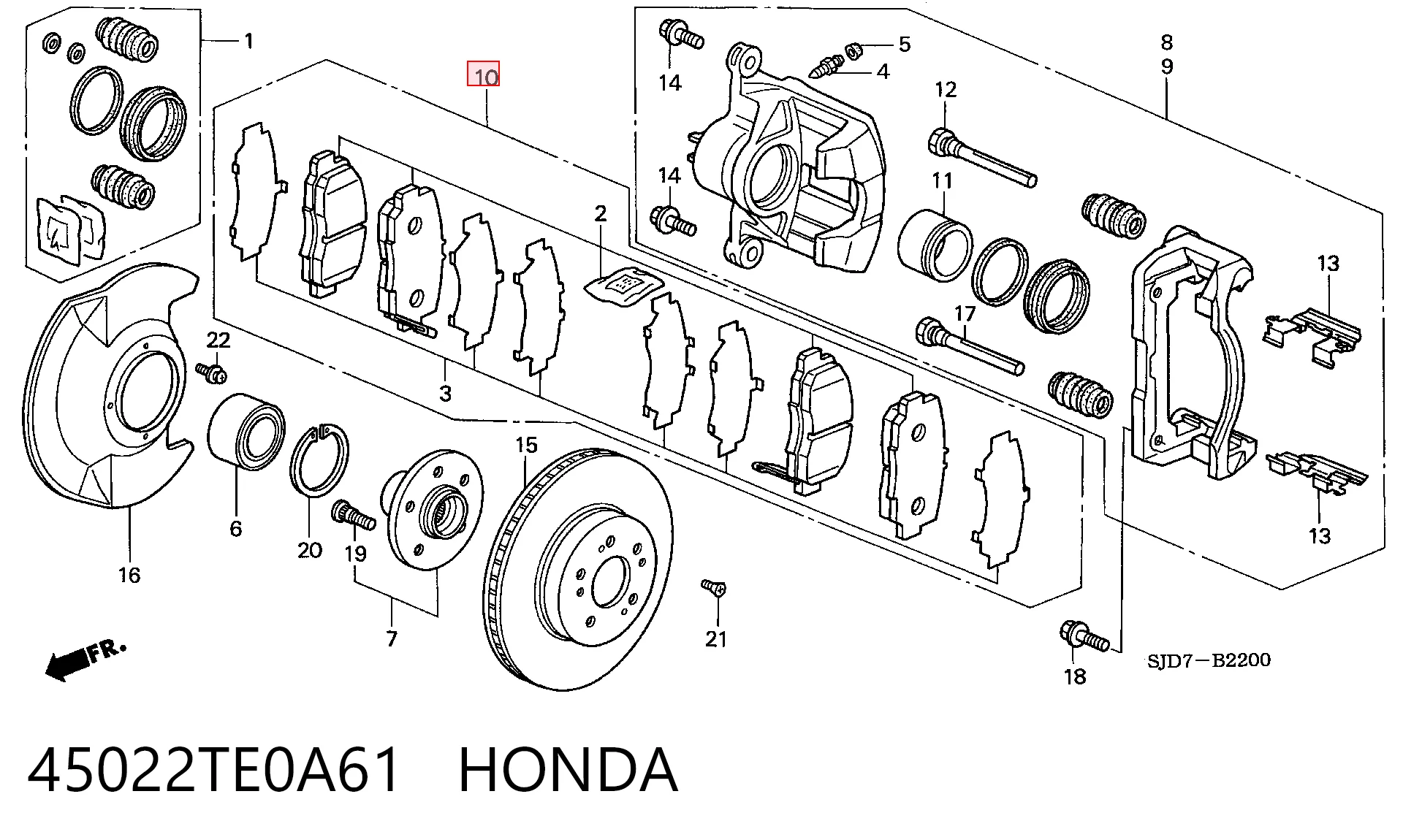 45022TE0A61 Honda Pastillas delanteras