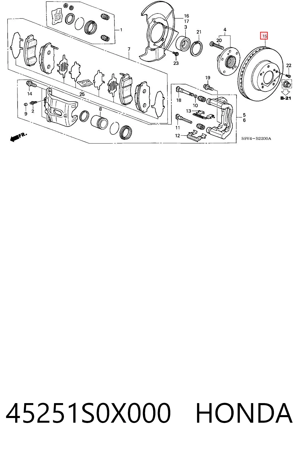 45251S0X000 Honda Discos
