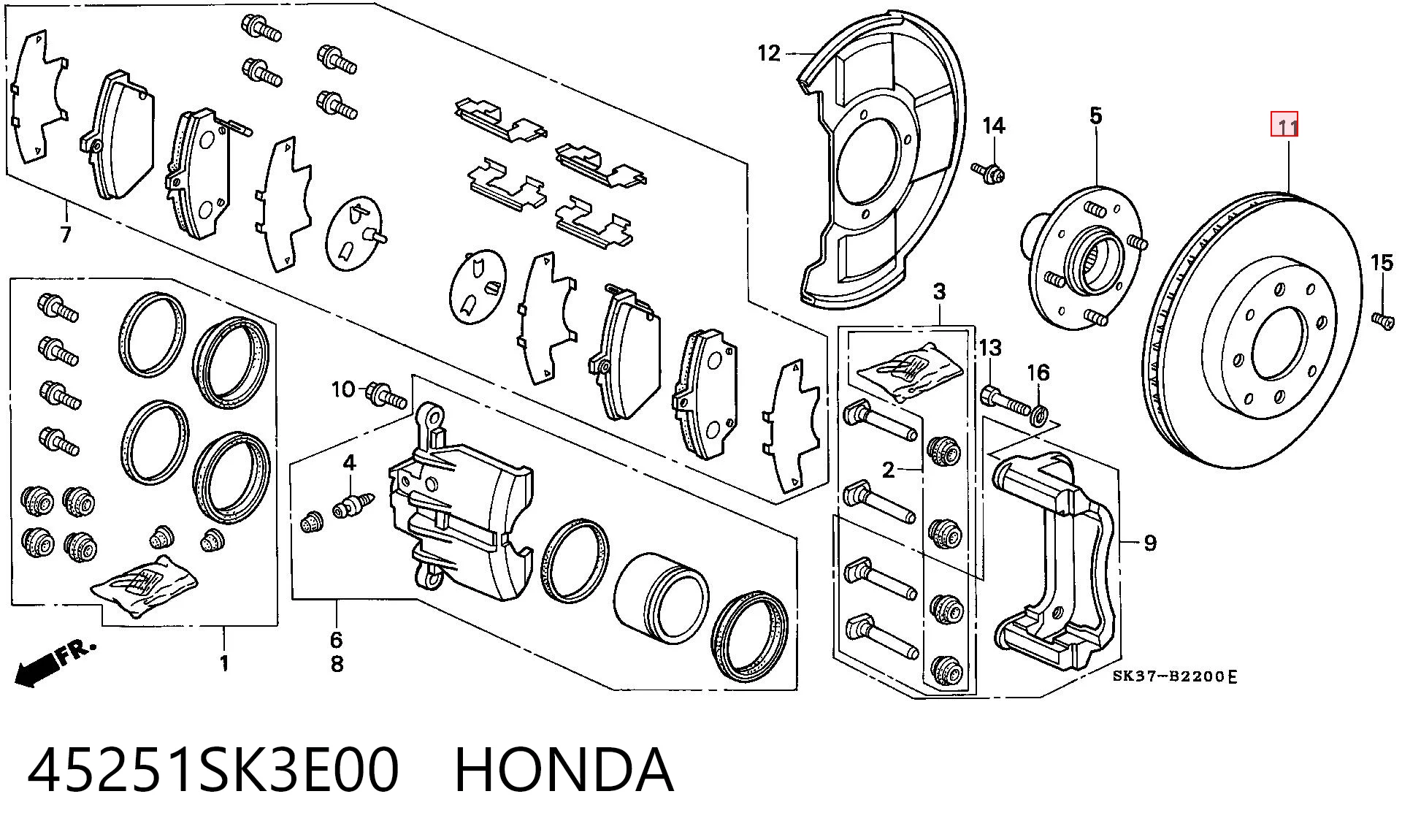45251SK3E00 Honda