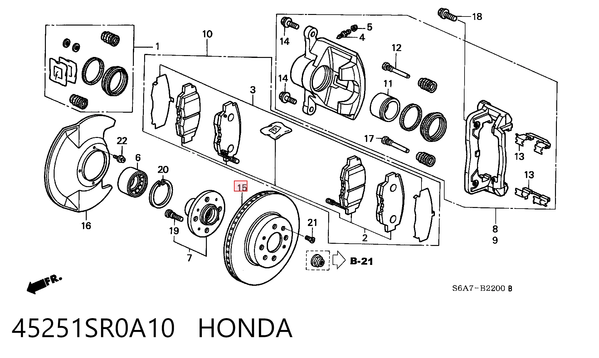 Disco de freno para Honda Civic EU, EP, EV