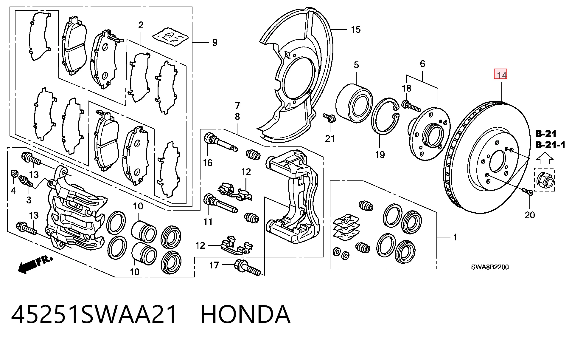 45251SWAA21 Honda