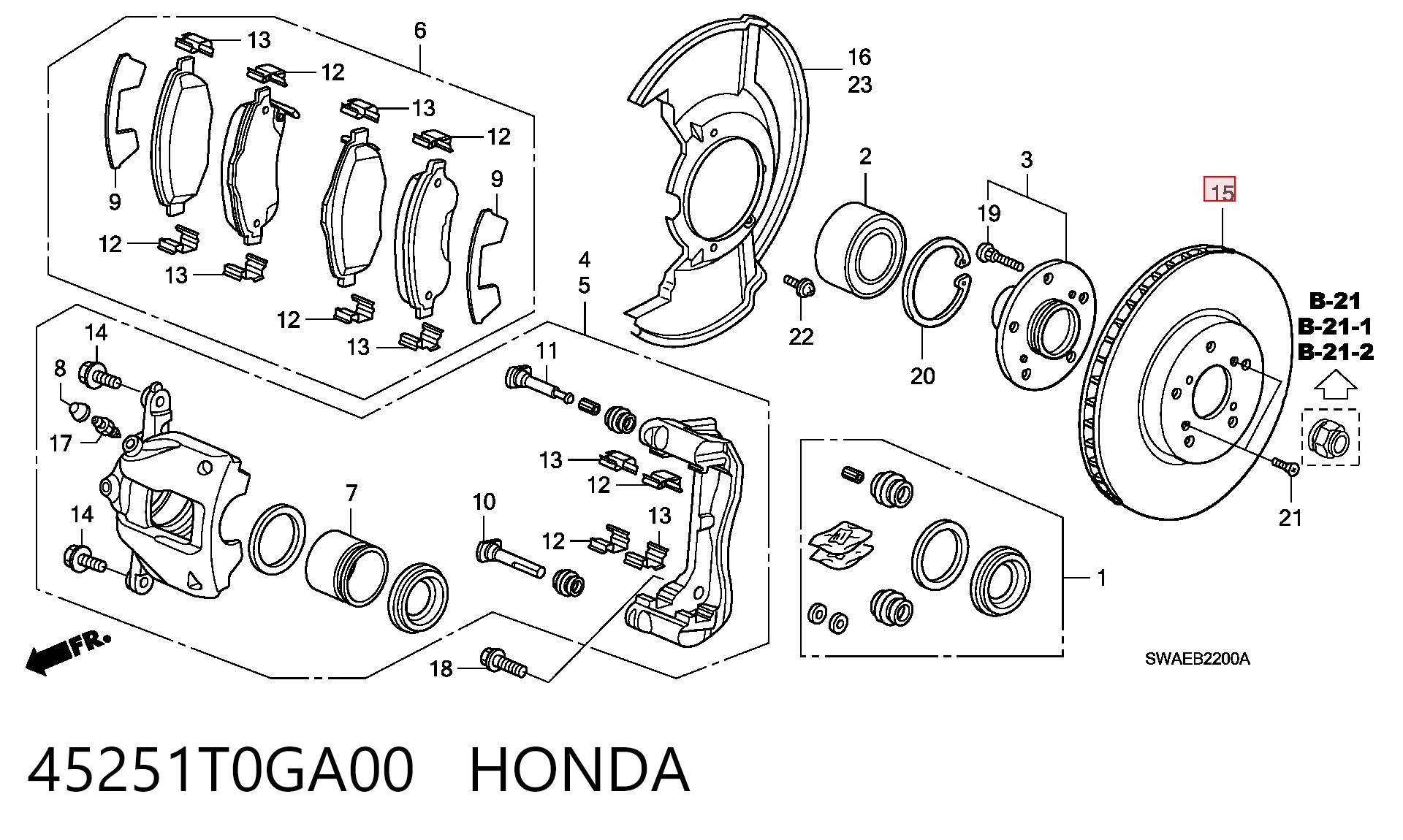 45251T0GA00 Honda Discos
