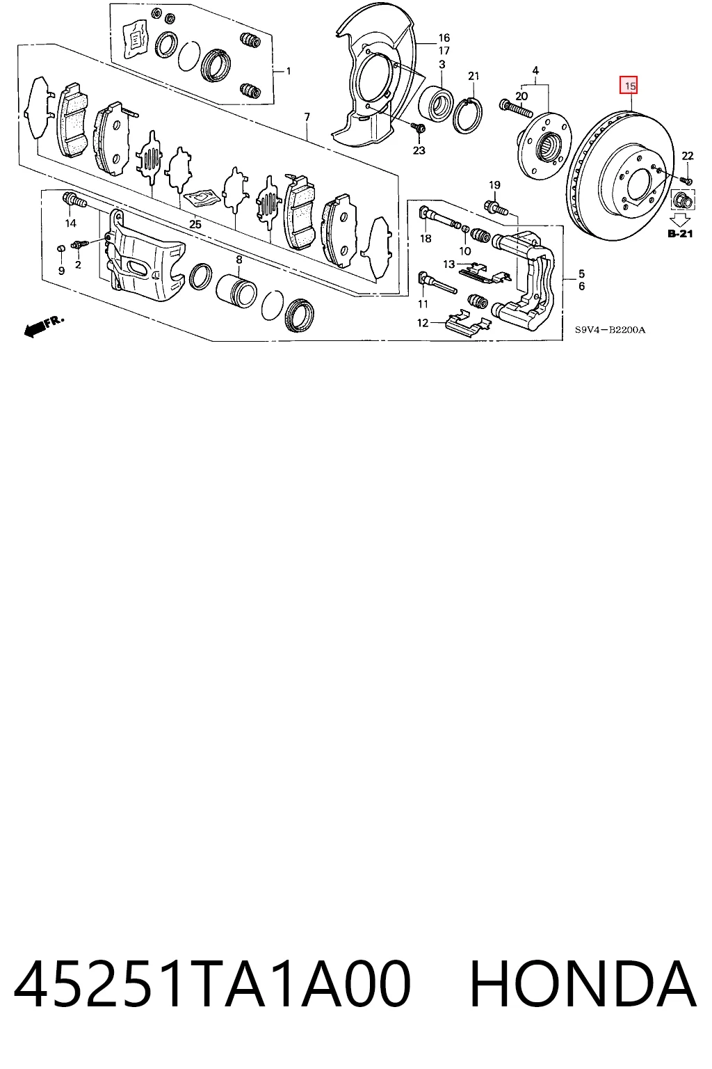 45251TA1A00 Honda Discos