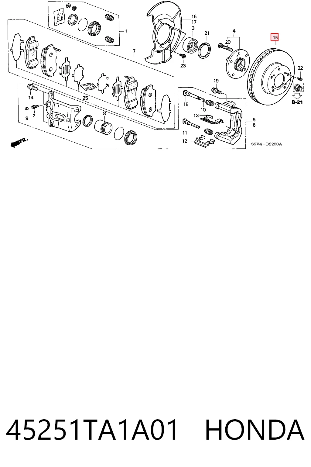 45251TA1A01 Honda Discos