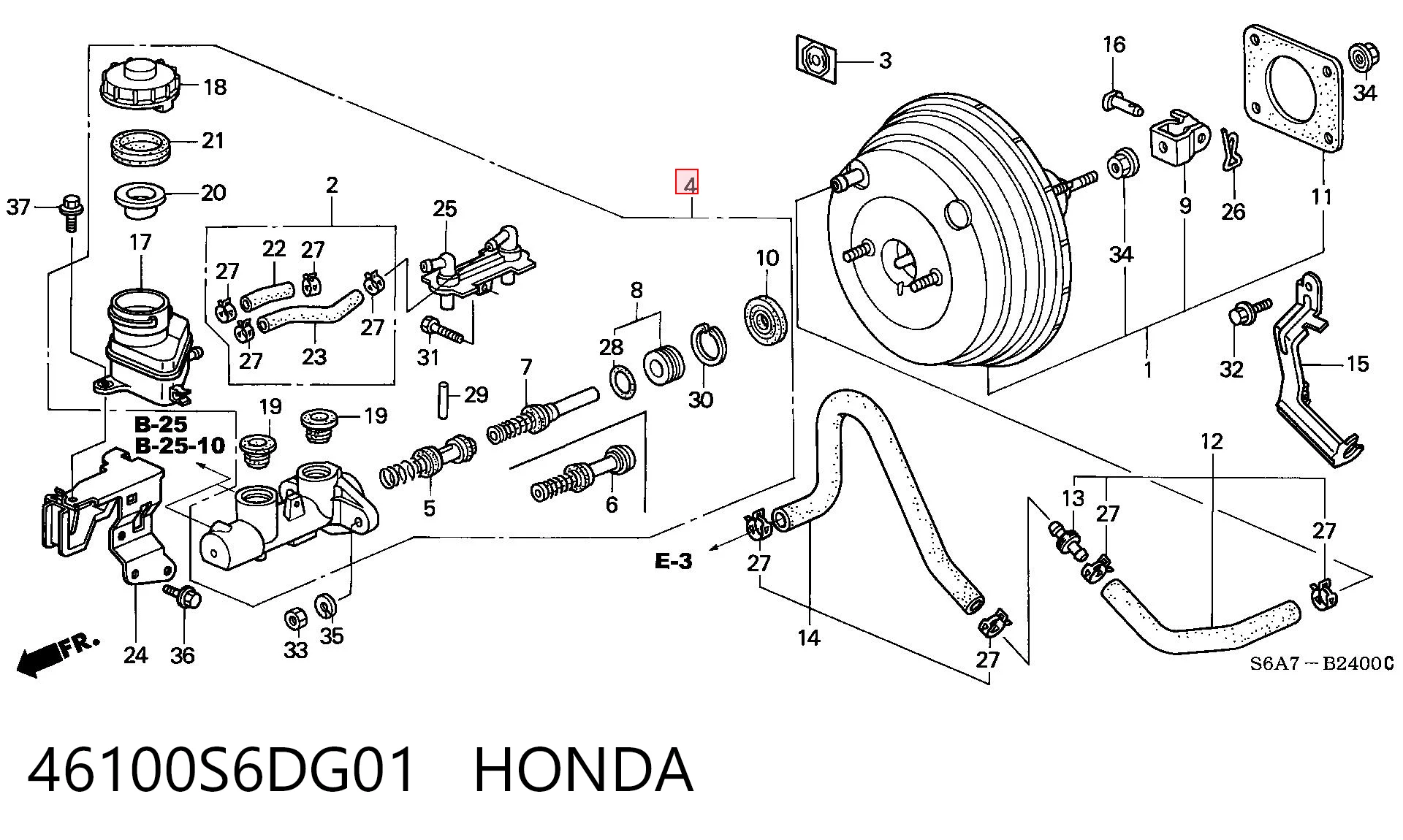 Cilindro principal de freno 46100S6DG01 HONDA