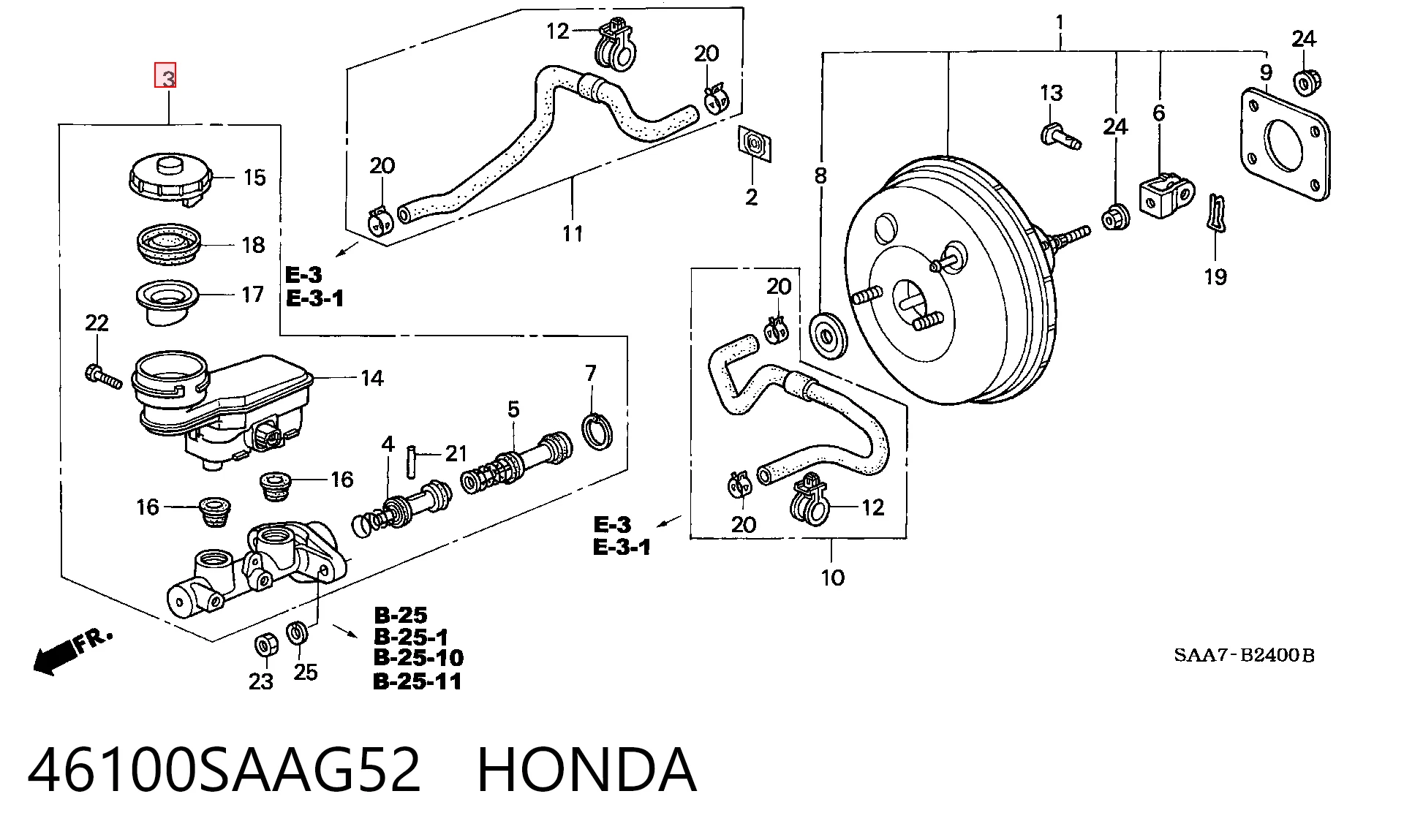  Cilindro maestro de frenos Honda Jazz 