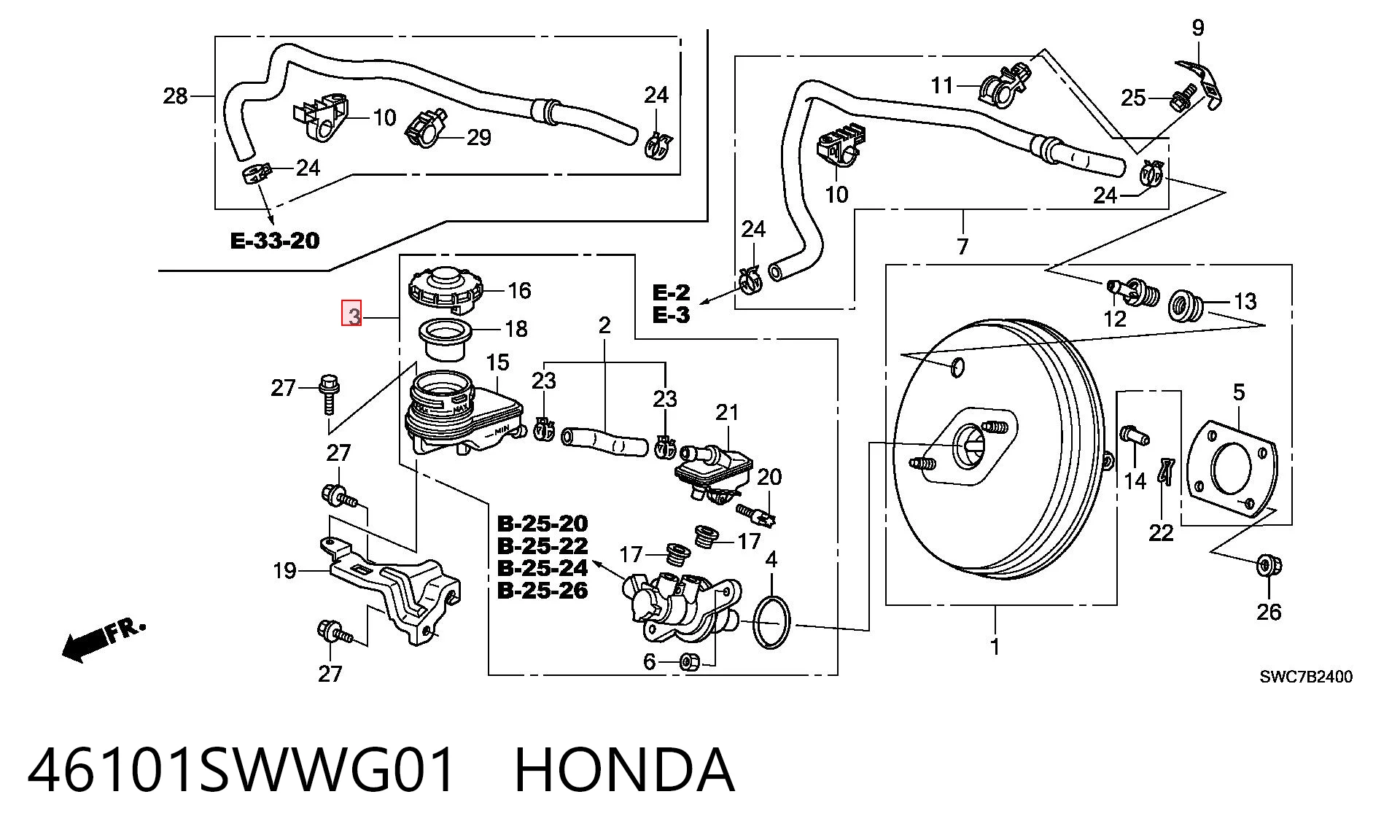 Cilindro principal de frenos para Honda CR-V III RE