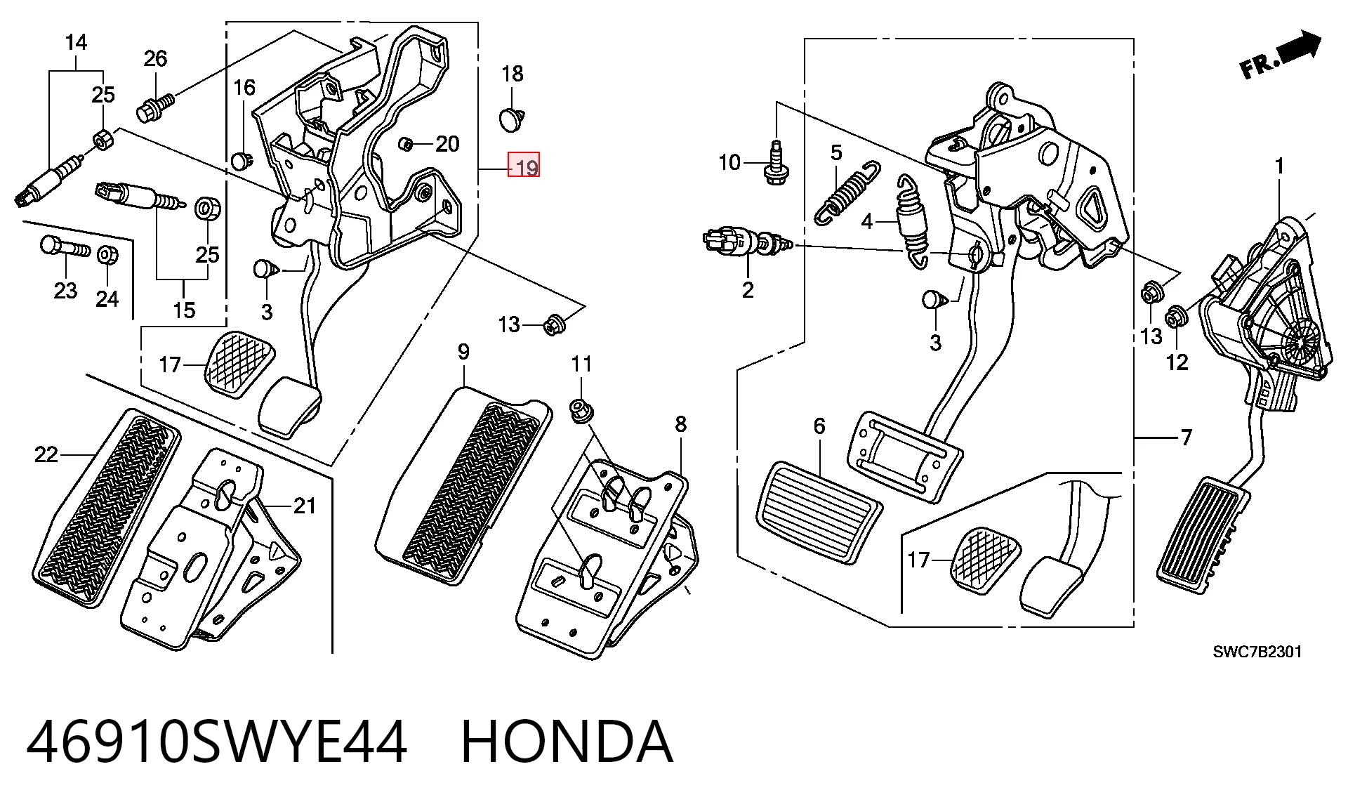Comprar Pedal de embrague Honda CR-V  RE a bajo precio