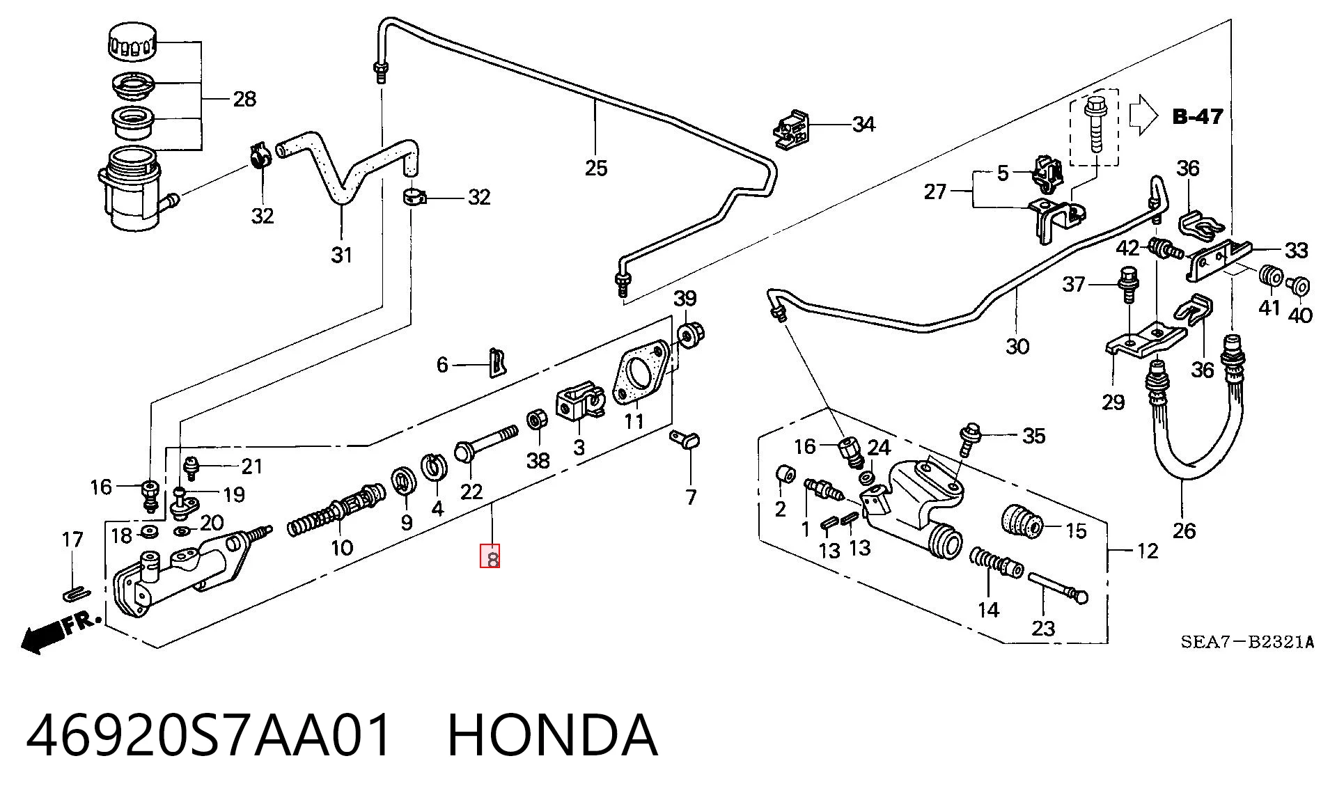 46920S7AA01 Honda Cilindro maestro de clutch