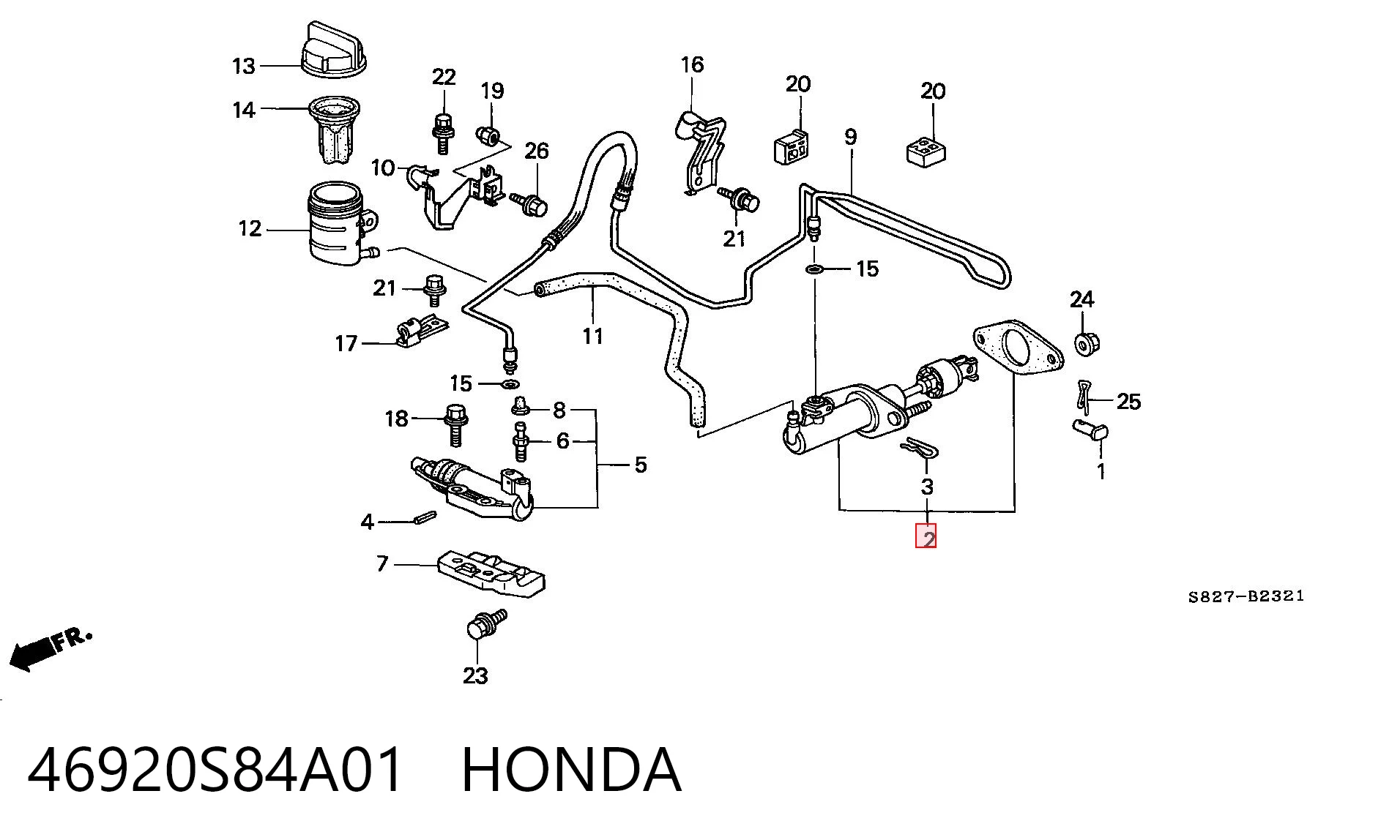 46920S84A01 Honda Cilindro maestro de clutch