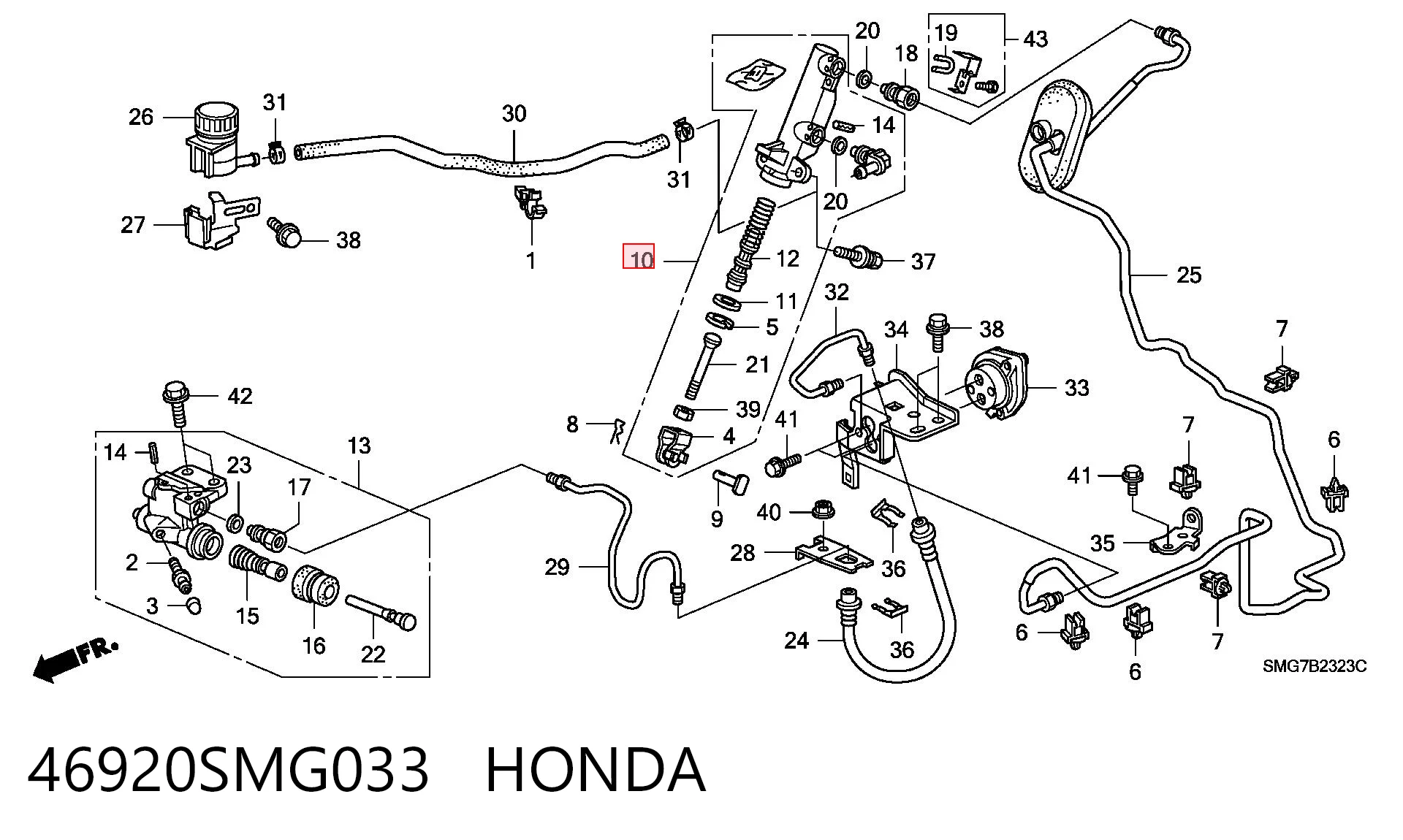 46920SMG033 Honda Cilindro maestro de clutch
