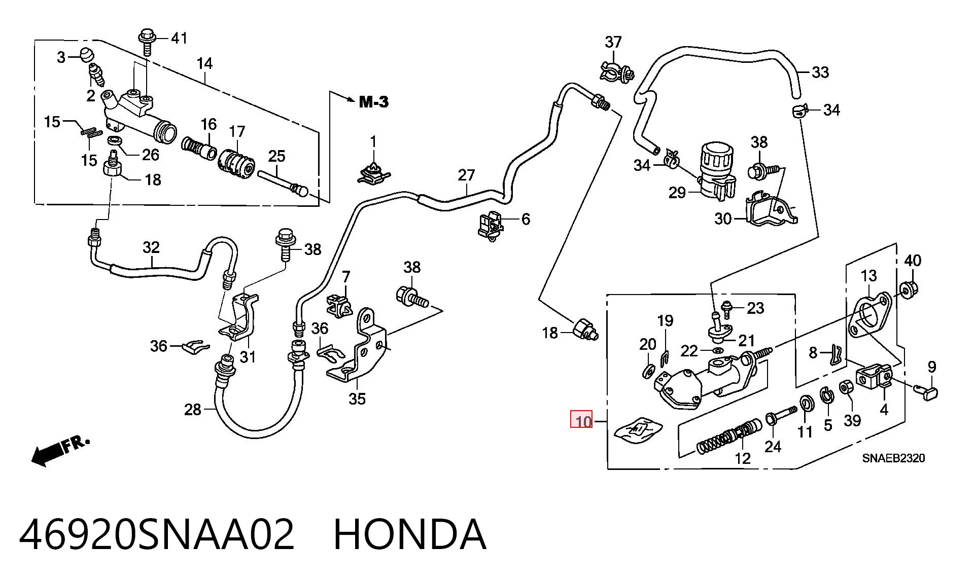 46920SNAA02 Honda Cilindro maestro de clutch