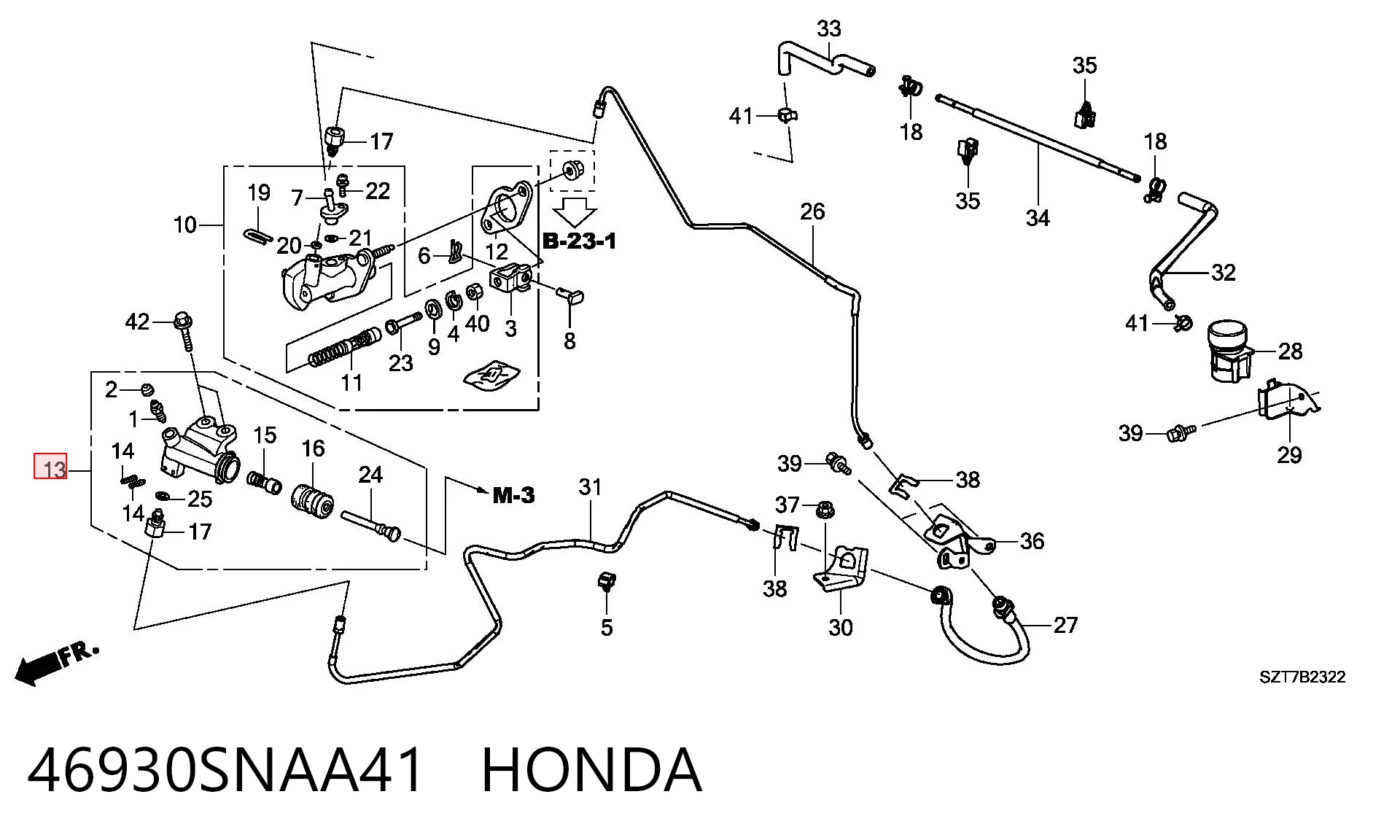46930SNAA41 Honda Cilindro receptor de embrague
