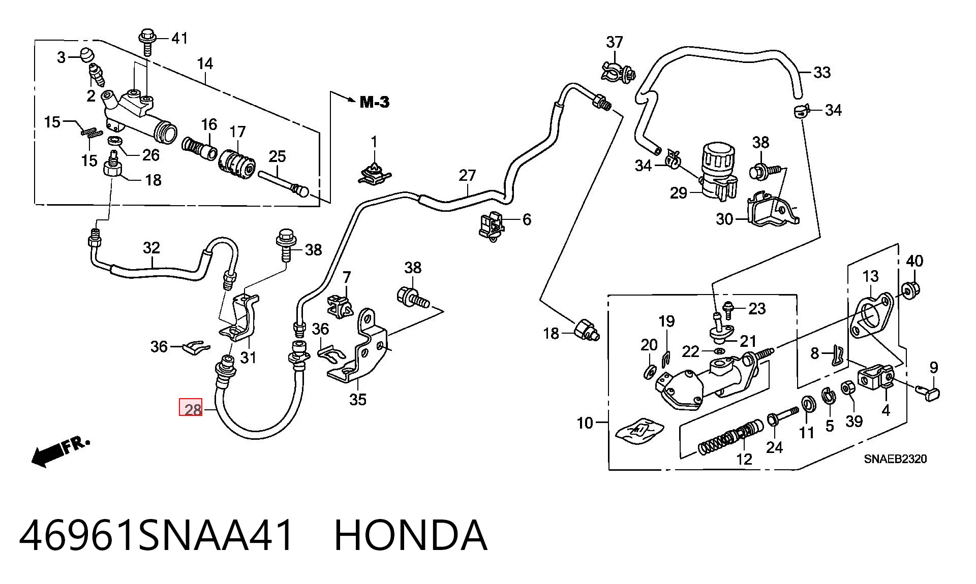 Tubo flexible de embrague para Honda Civic VIII FD, FA