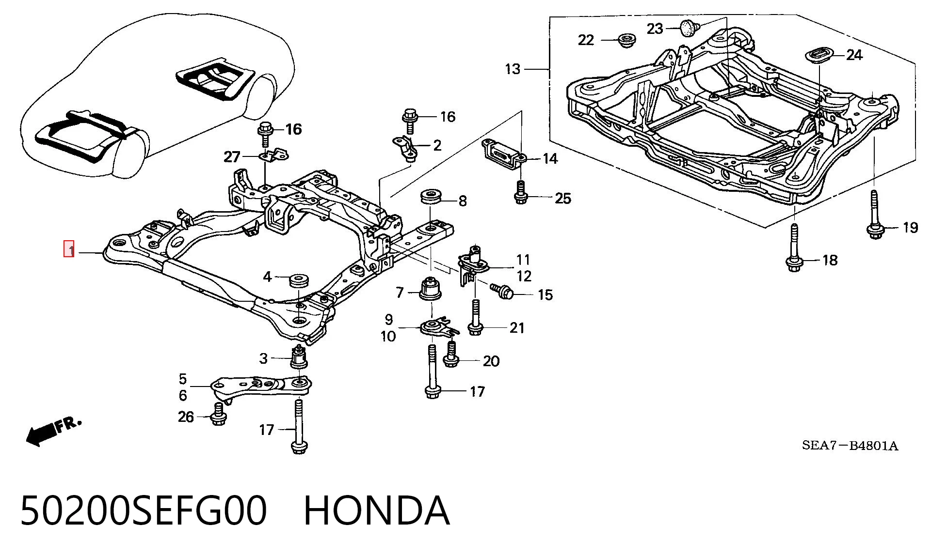Comprar Subchasis delantero soporte motor Honda Accord VII CL, CM a bajo precio