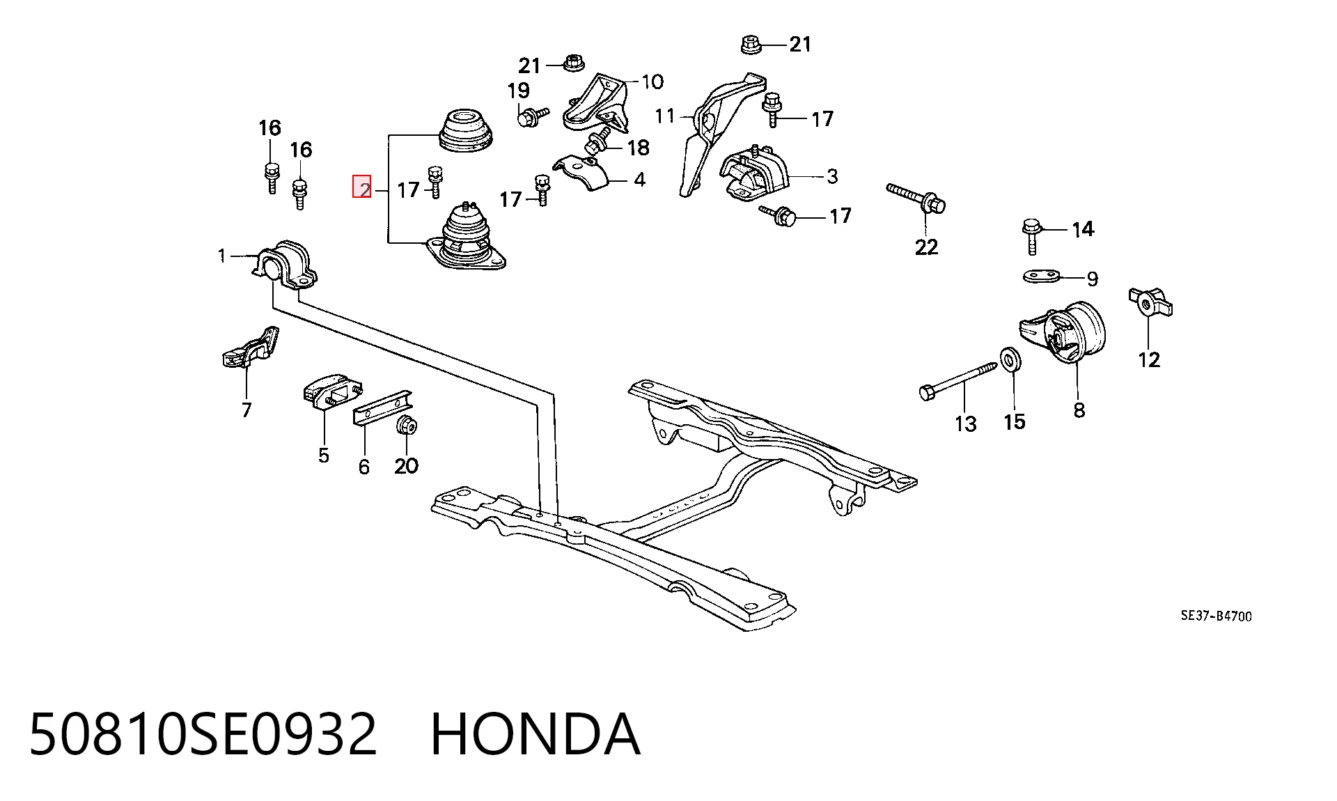 Soportes de motor delantero Honda Accord III (1985-1989)