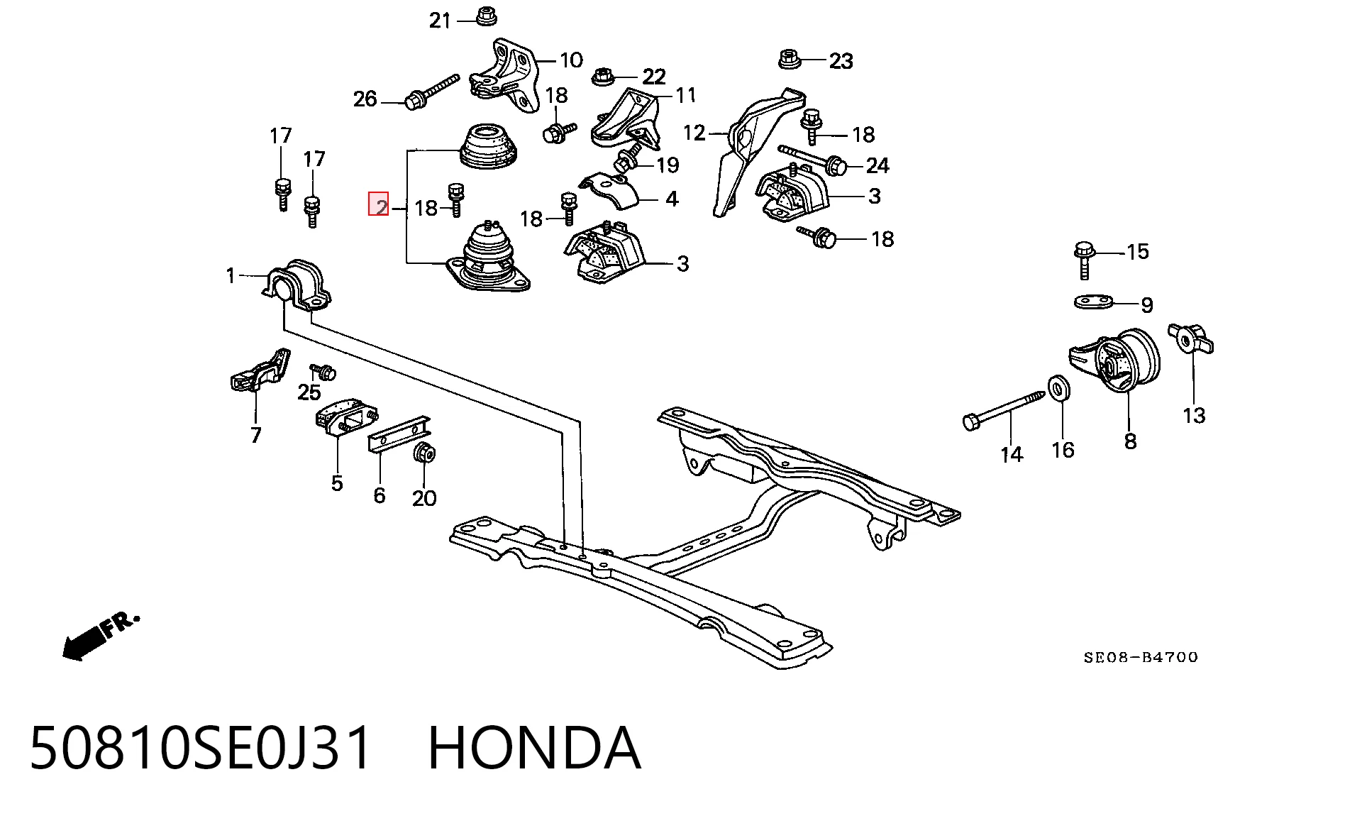 Comprar Taco de motor delantero Accord III CA4, CA5