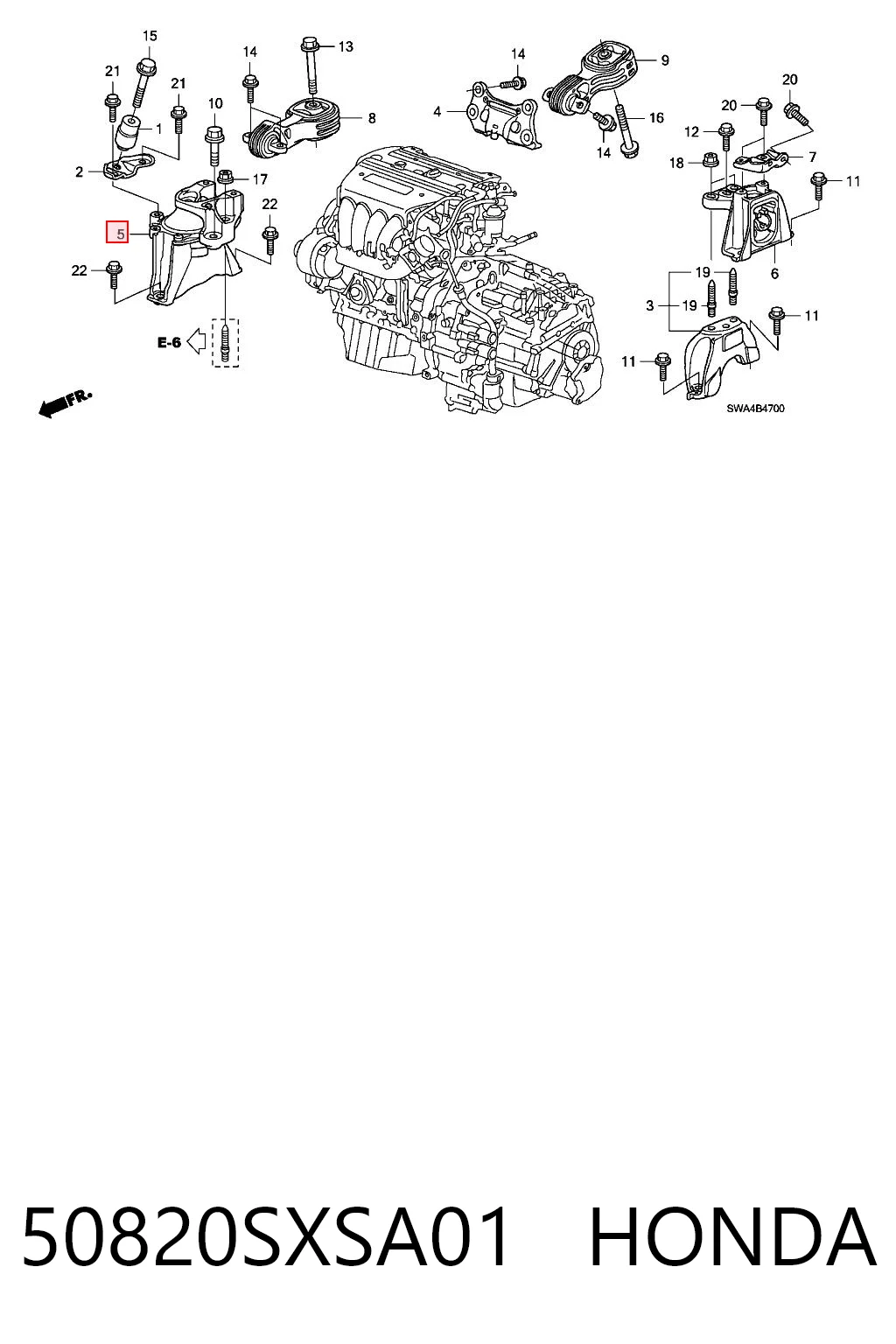 50820SXSA01 Honda Soportes de motor delantero